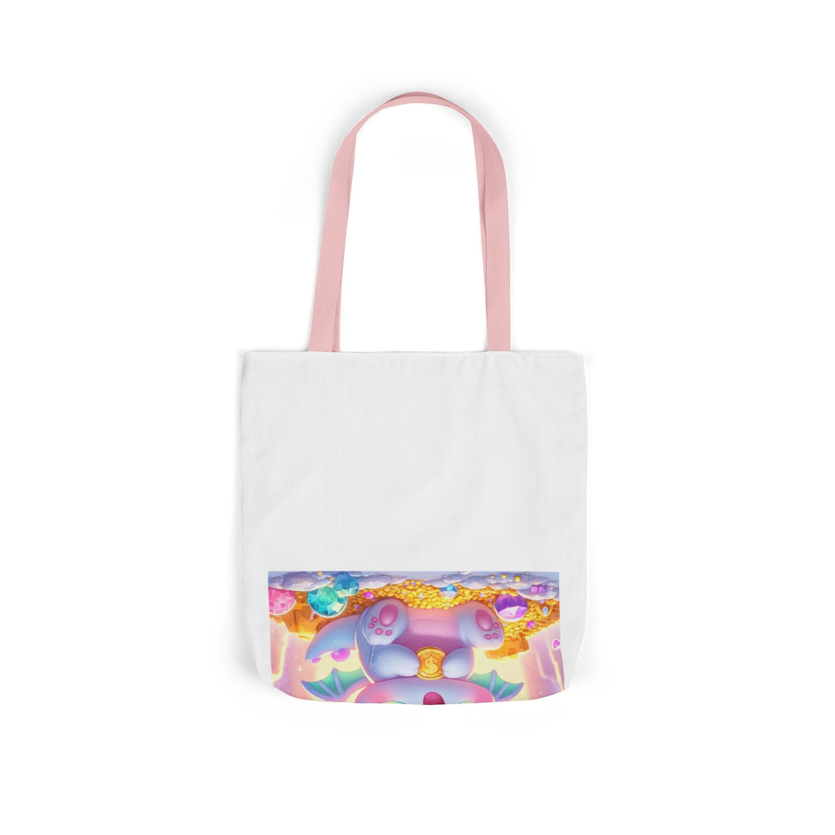 Pastel Treasure Dragon Kawaii Fantasy Canvas Tote Bag
