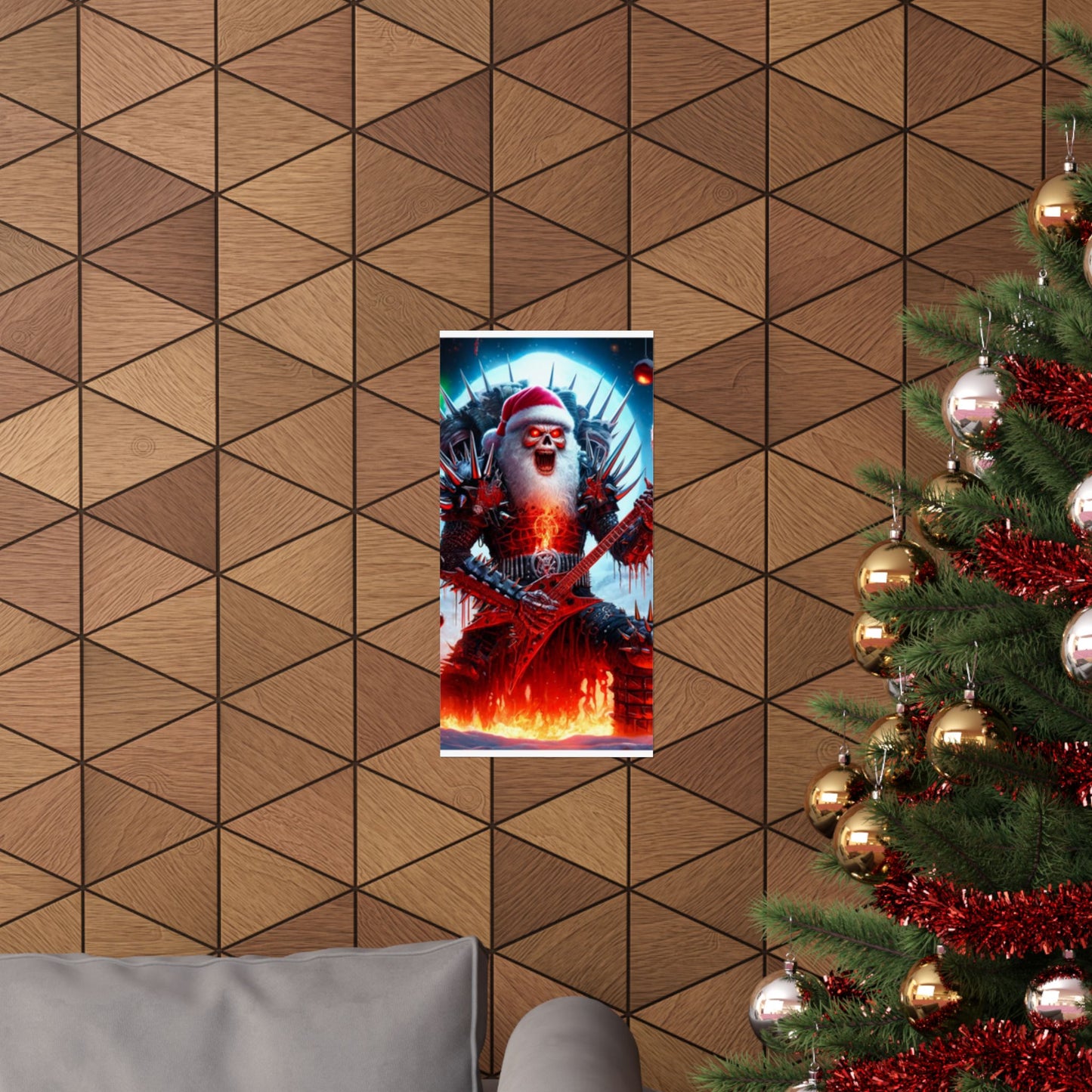 Heavy Metal Santa Holiday Concert Music Room Poster