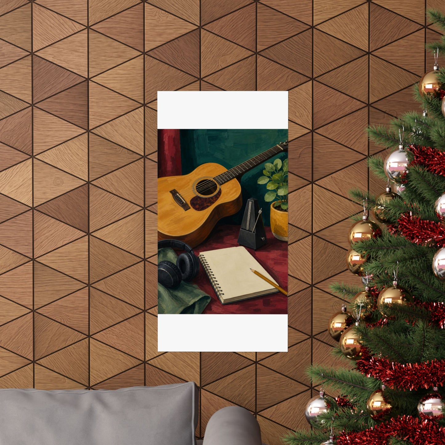 Cozy Acoustic Music Practice Art Poster