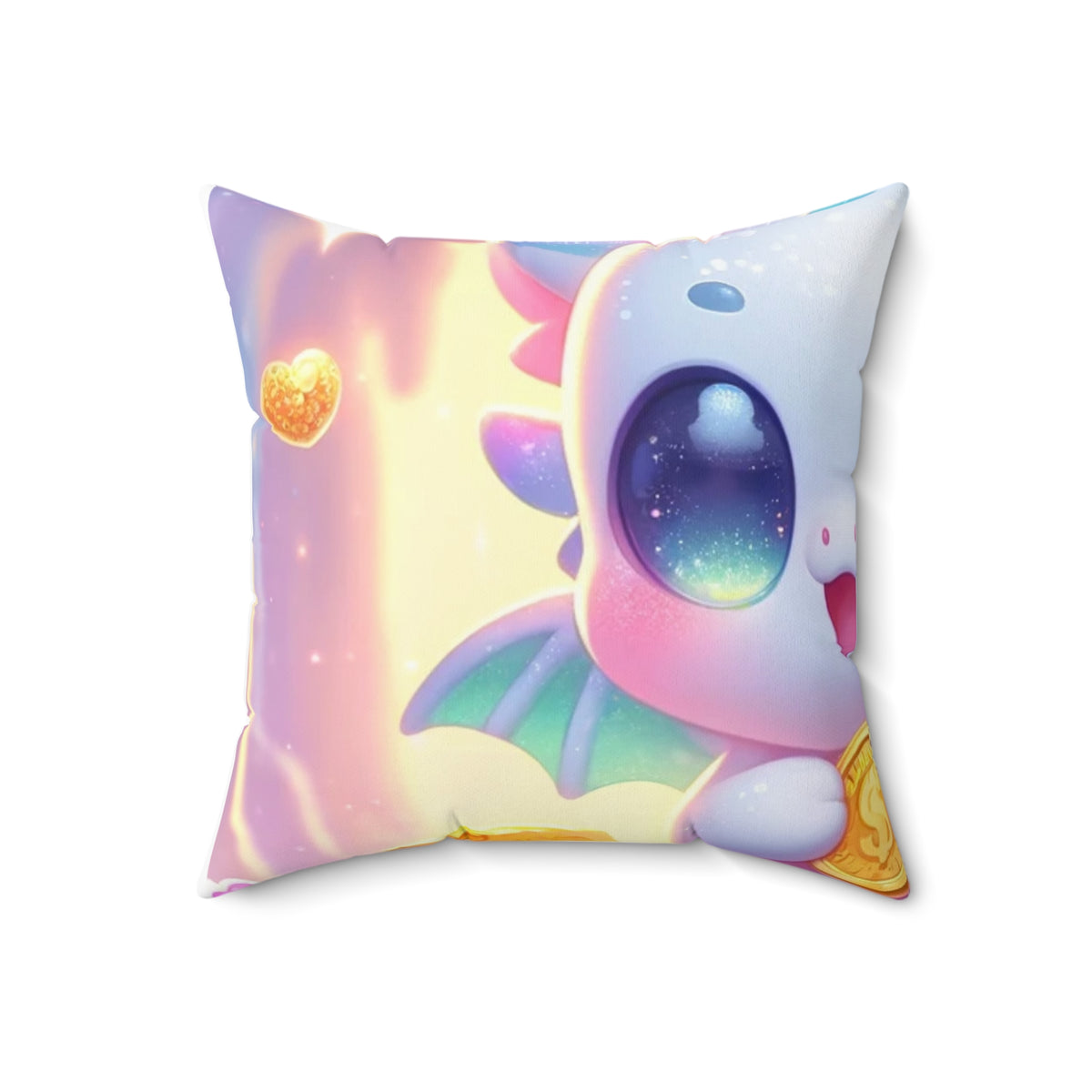 Pastel Treasure Dragon Kawaii Fantasy Decorative Pillow