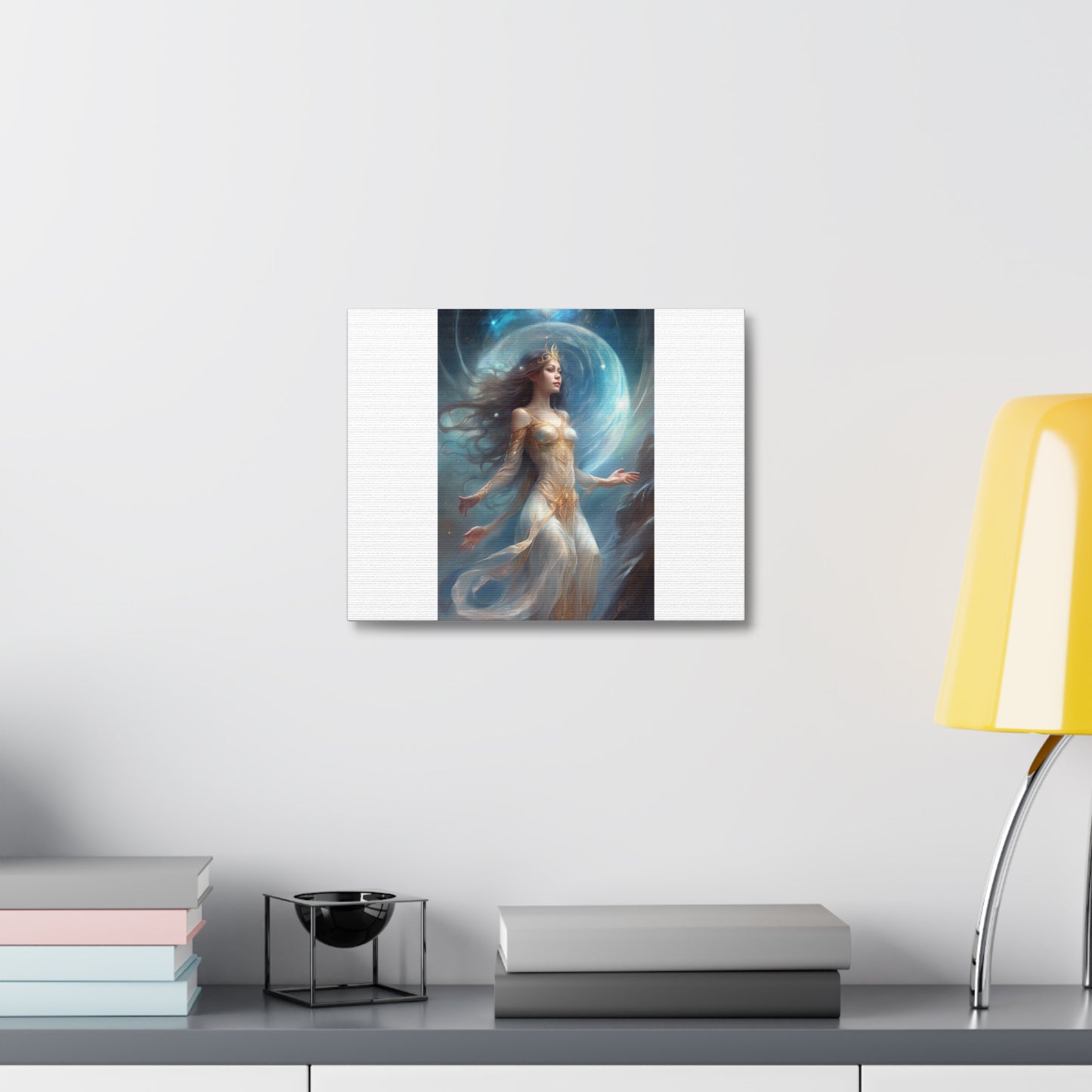 Lunar Celestial Queen Fantasy Portrait Canvas