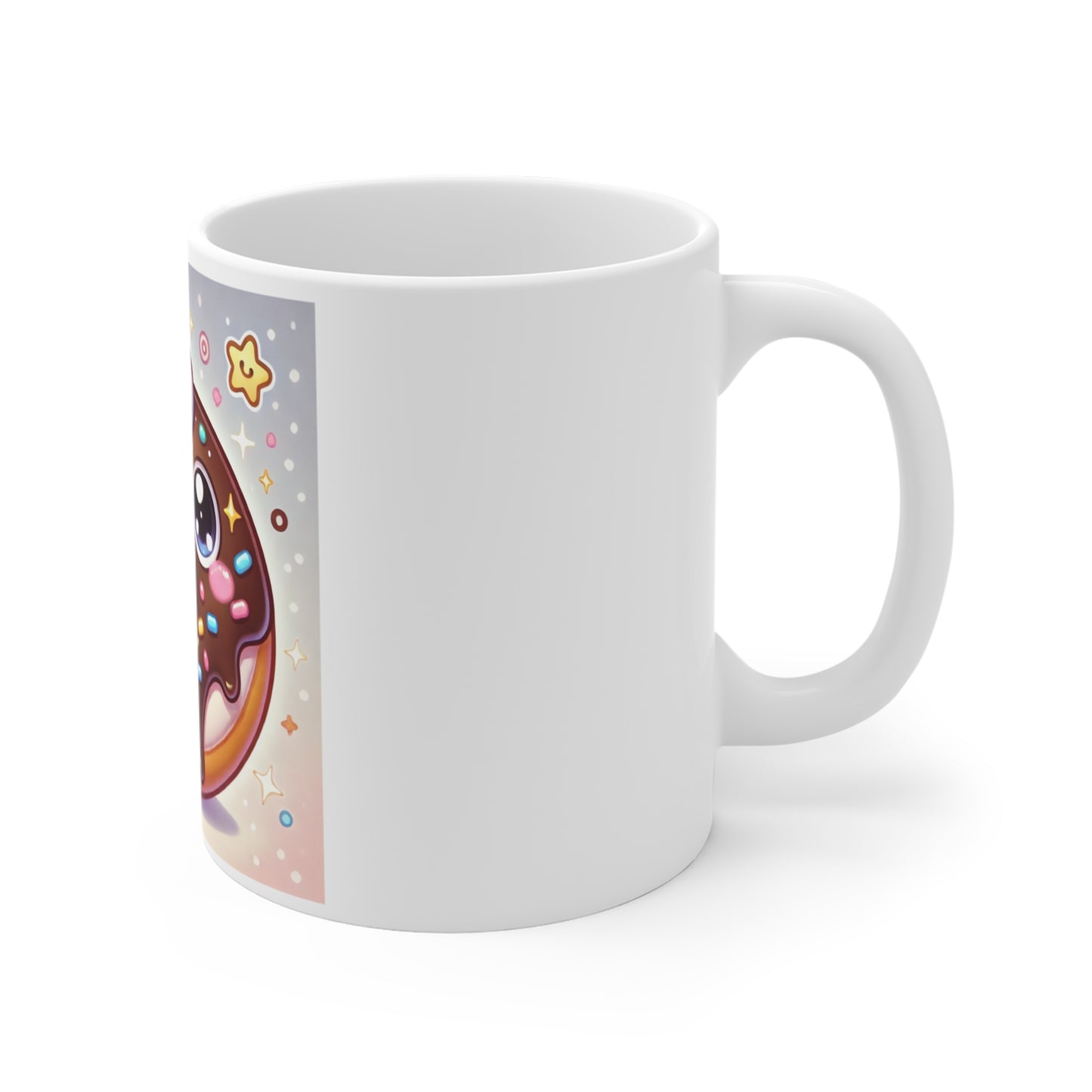 Kawaii Chocolate Donut Cute Dessert Art Coffee Mug