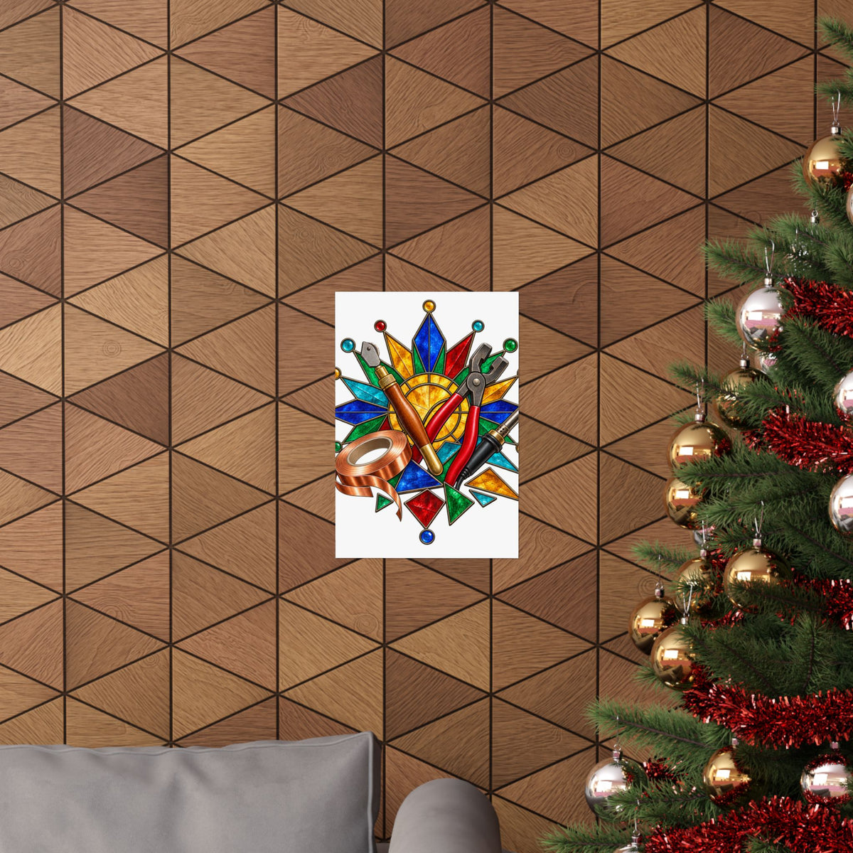 Stained Glass Workshop Tools Poster