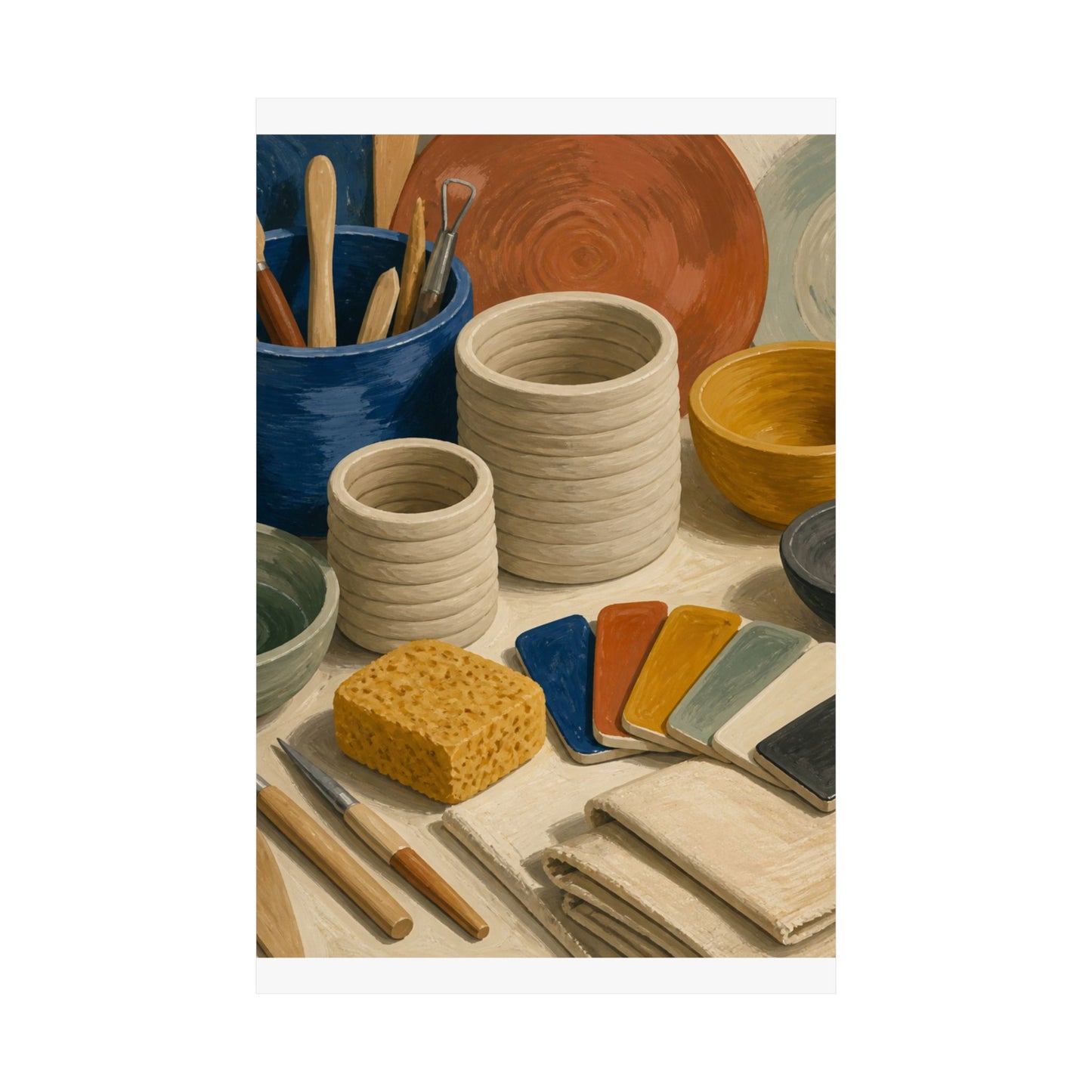 Handbuilt Ceramics Studio Art Poster