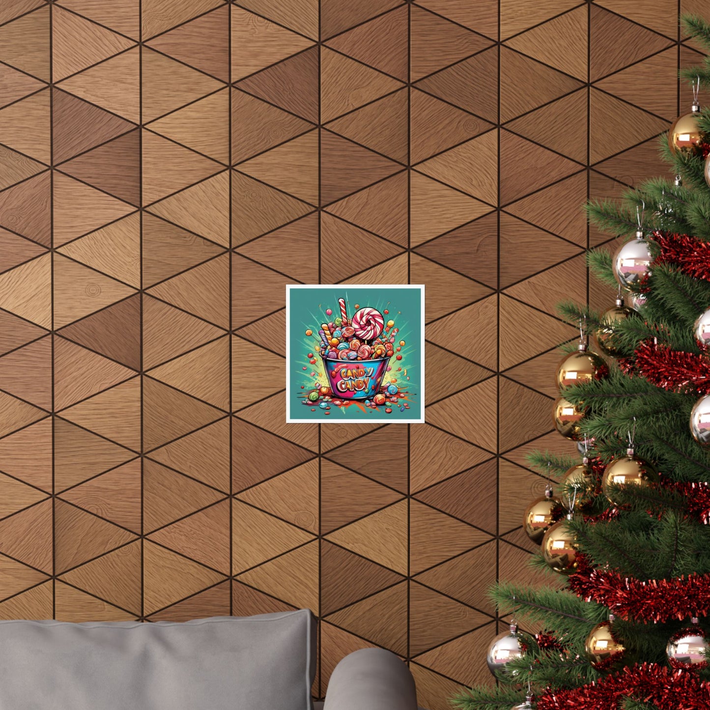 Holiday Candy Bucket Sweets Gift Art Poster