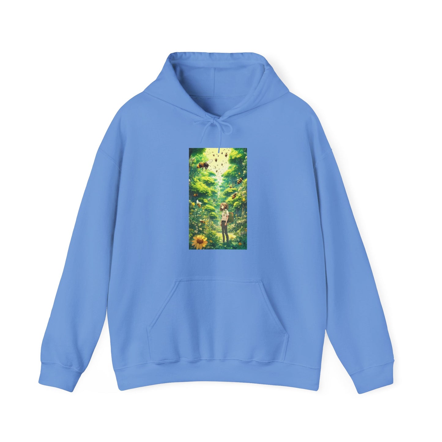 Bee Garden Explorer Anime Nature Art Hoodie