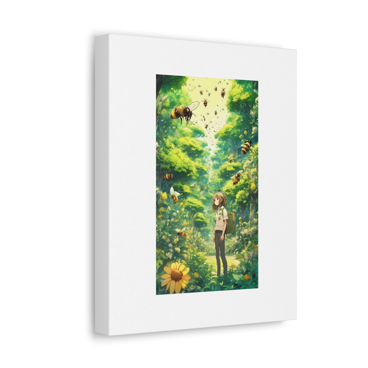 Bee Garden Explorer Anime Nature Art Canvas