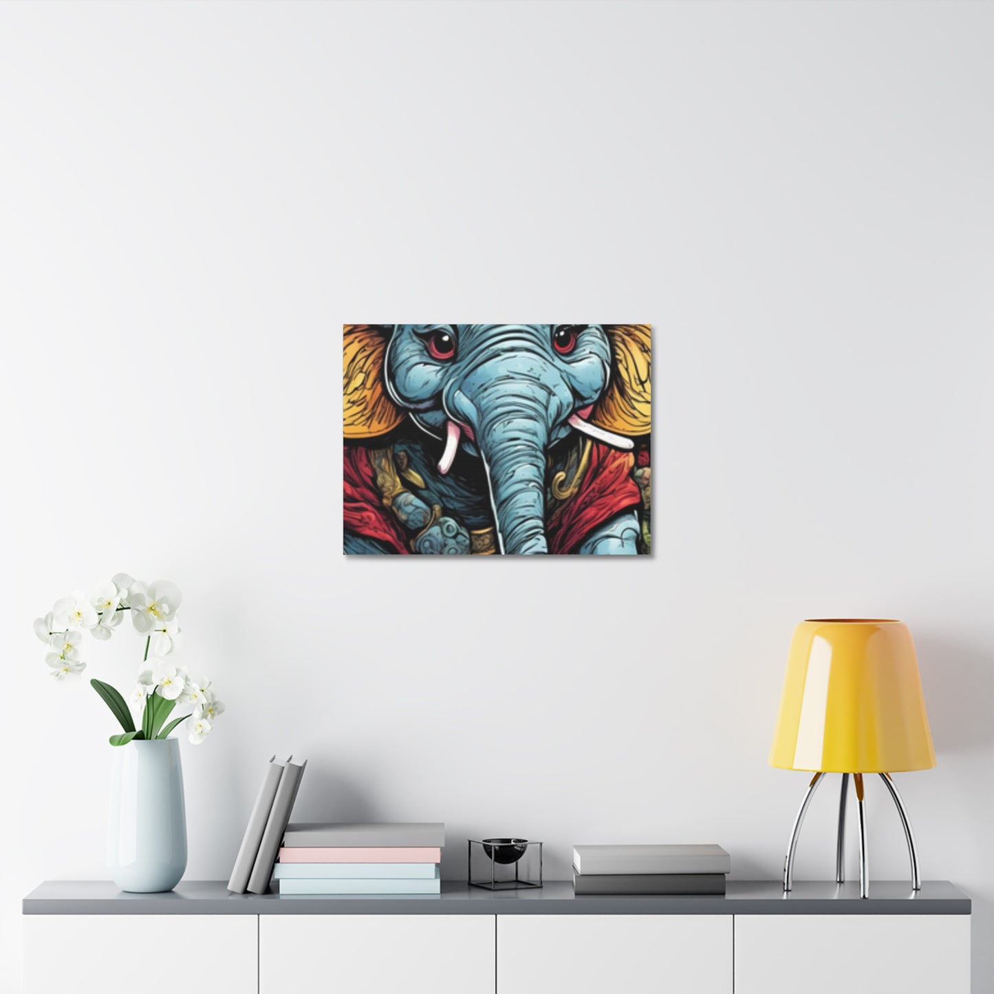 Colorful Elephant Garden Parade Wildlife Canvas Wall Art