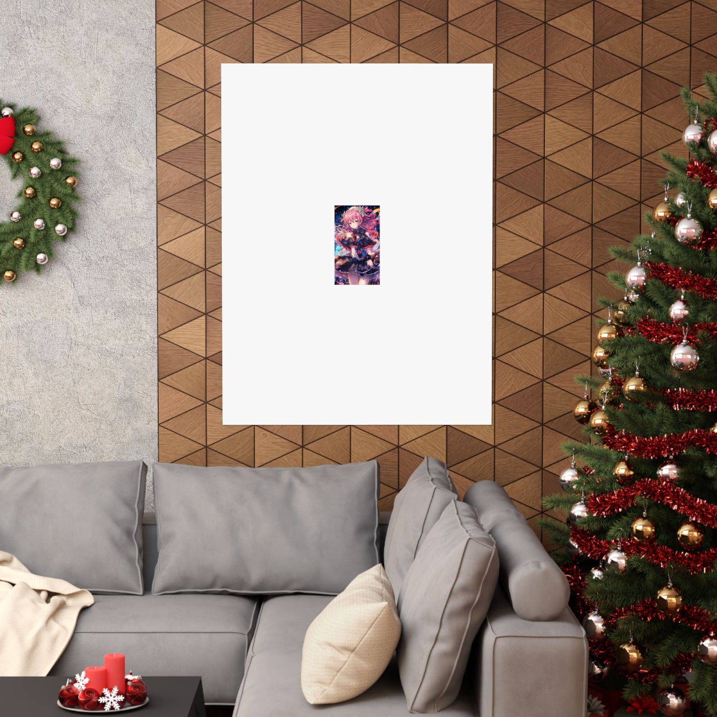 Pink Haired Fantasy Heroine Anime Portrait Poster Art