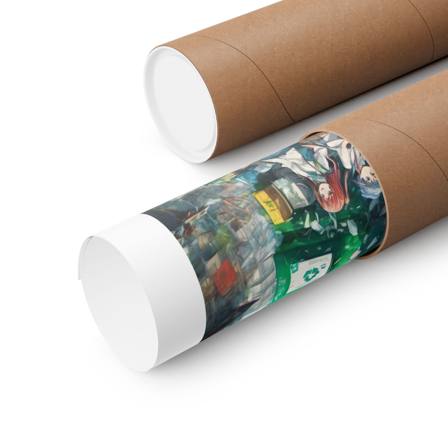 Urban Recycling Anime Friends Green City Wall Poster