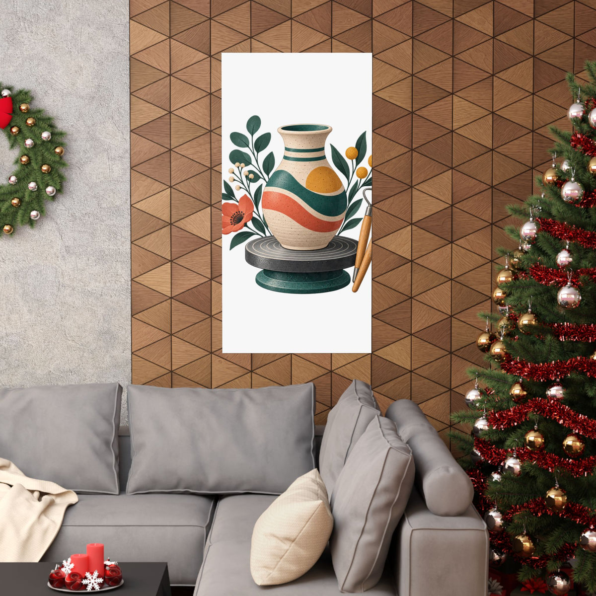 Midcentury Pottery Botanical Art Poster