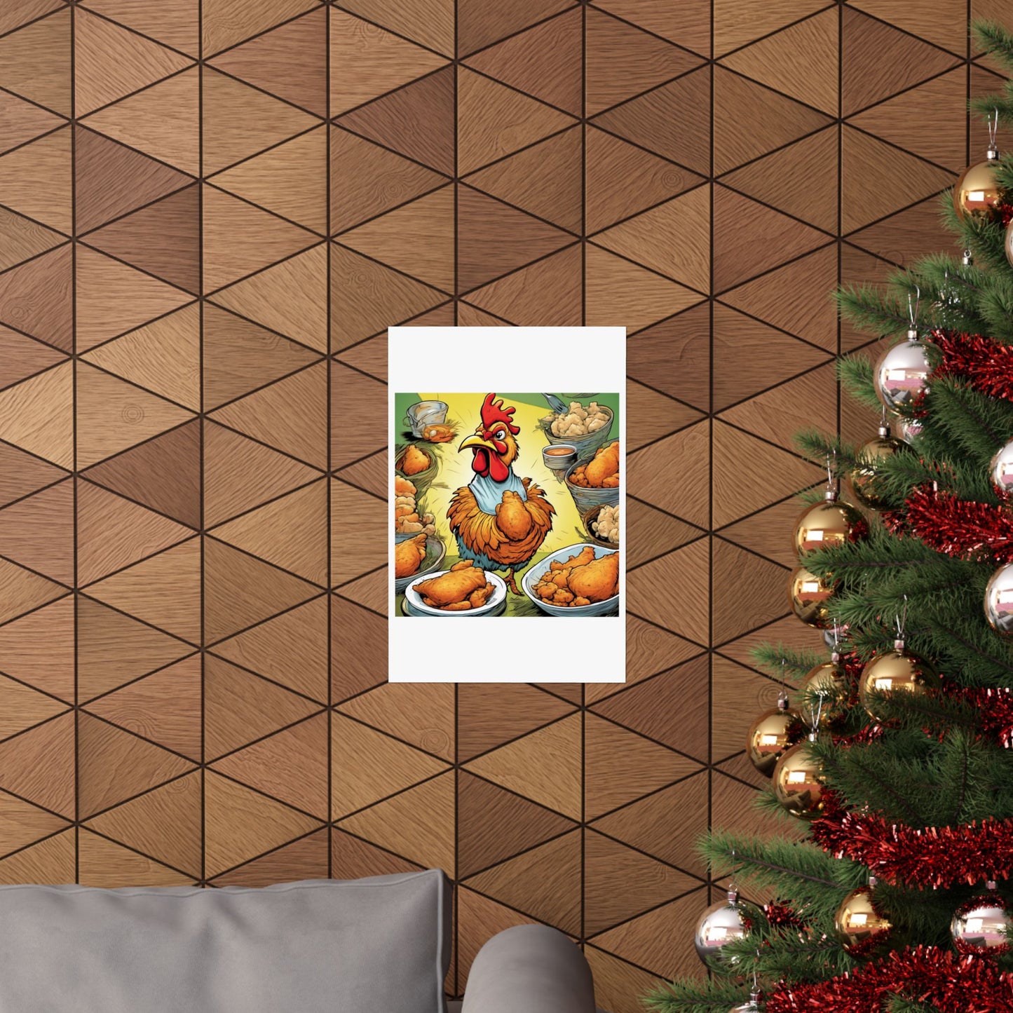 Funny Chicken Fried Food Comfort Food Art Poster