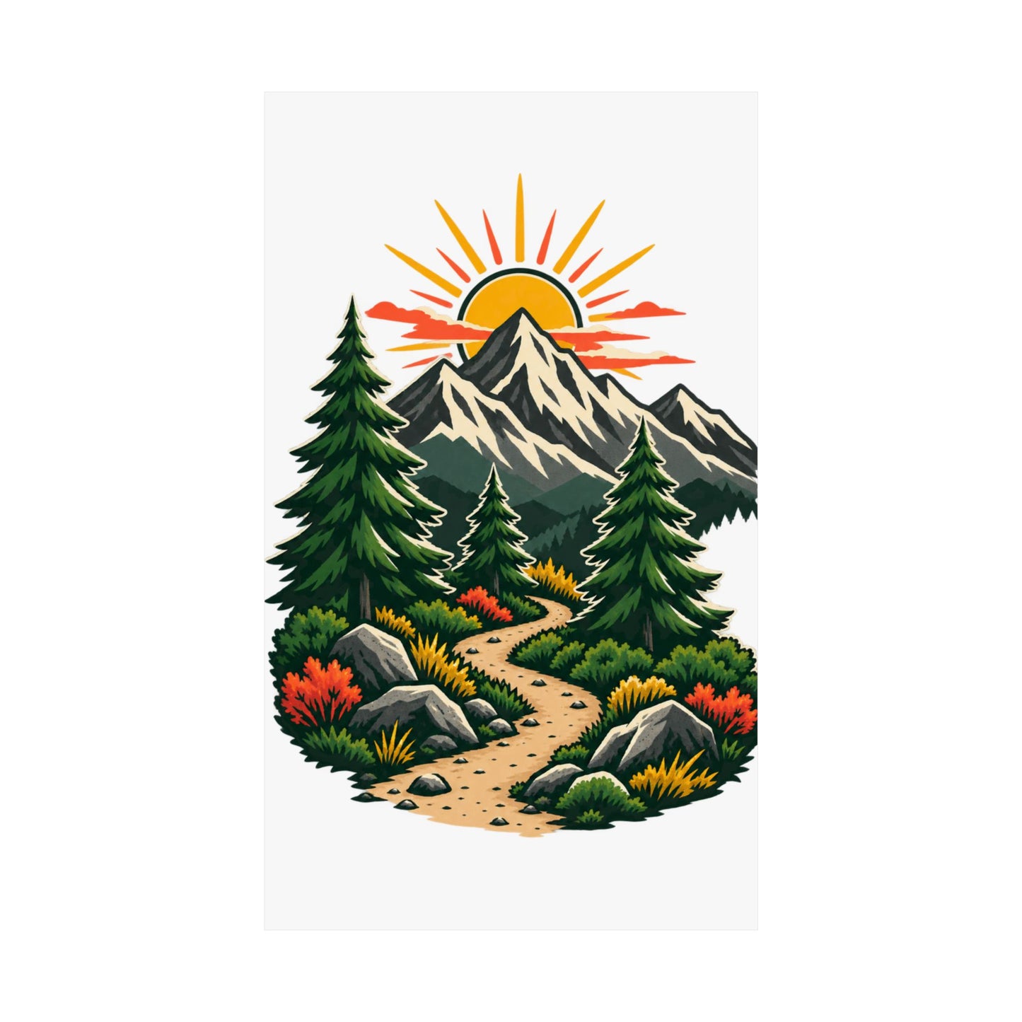 Sunrise Mountain Trail Outdoor Adventure Poster