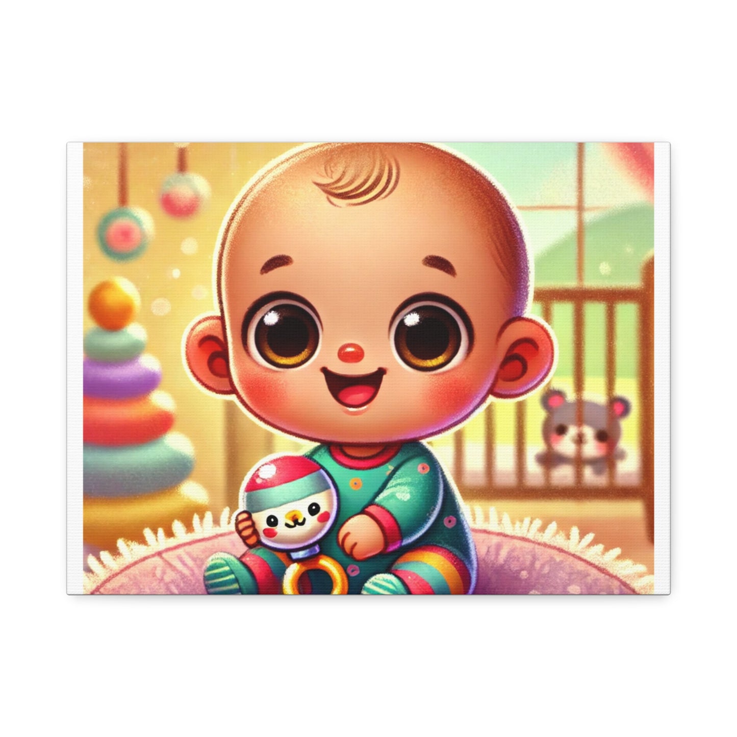 Cheerful Baby Nursery Playroom Canvas Art