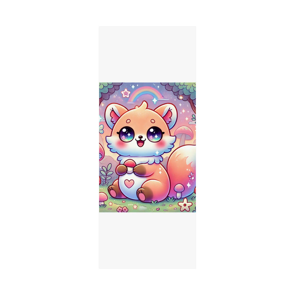 Pastel Woodland Fox Mushroom Kawaii Wall Art Poster