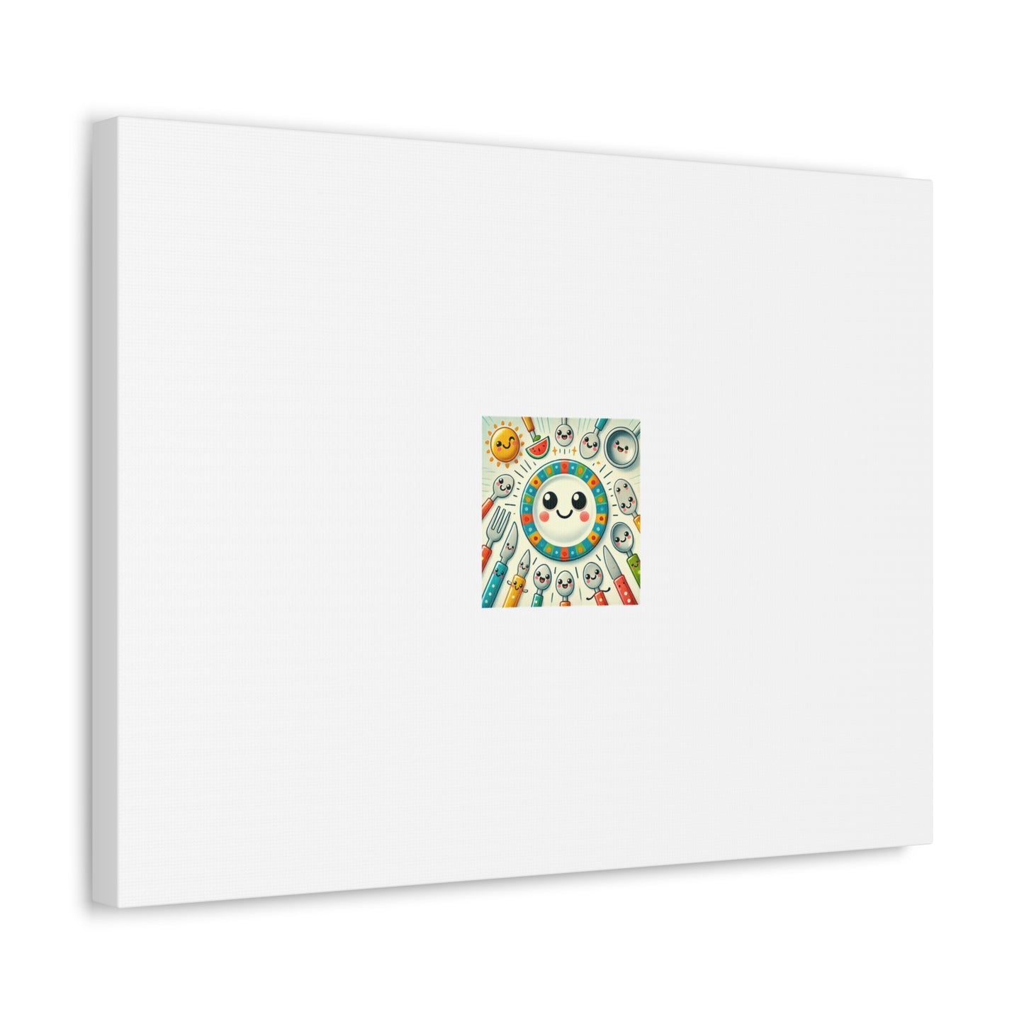 Happy Little Kitchen Club Kawaii Food Canvas Kitchen Wall Art Decor Gift