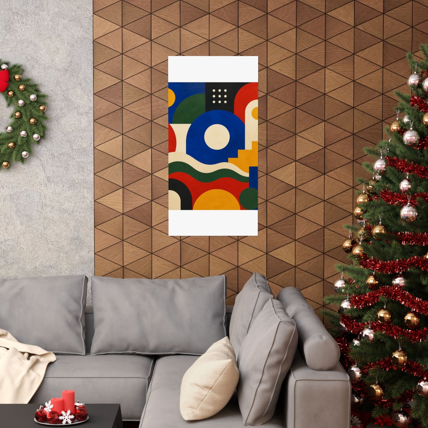 Bold Geometric Balance Abstract Art Poster