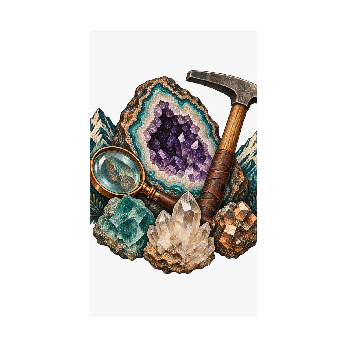 Vintage Geode and Rockhounding Field Kit Poster