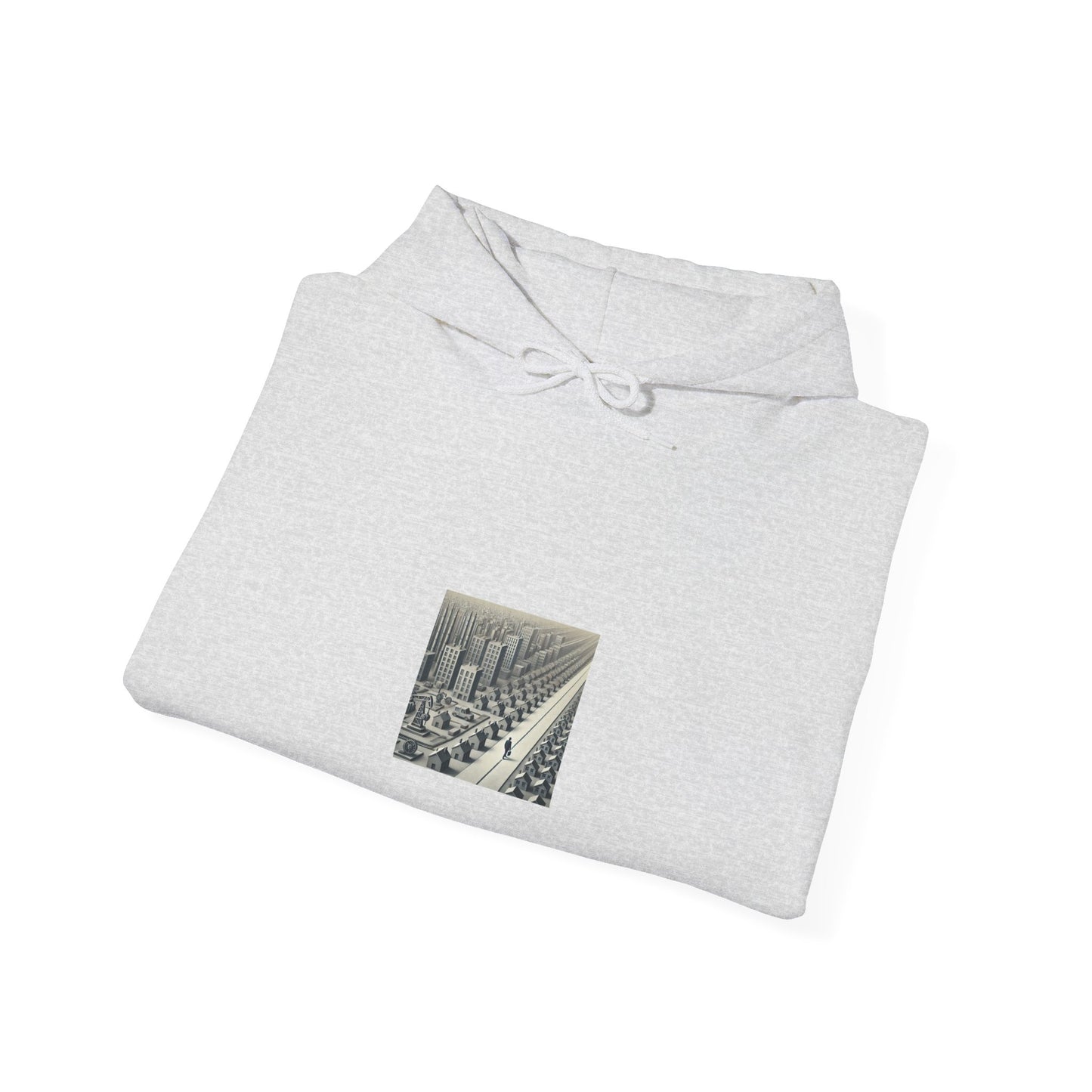 Monochrome Urban Factory Cityscape Graphic Hoodie Architecture Gift