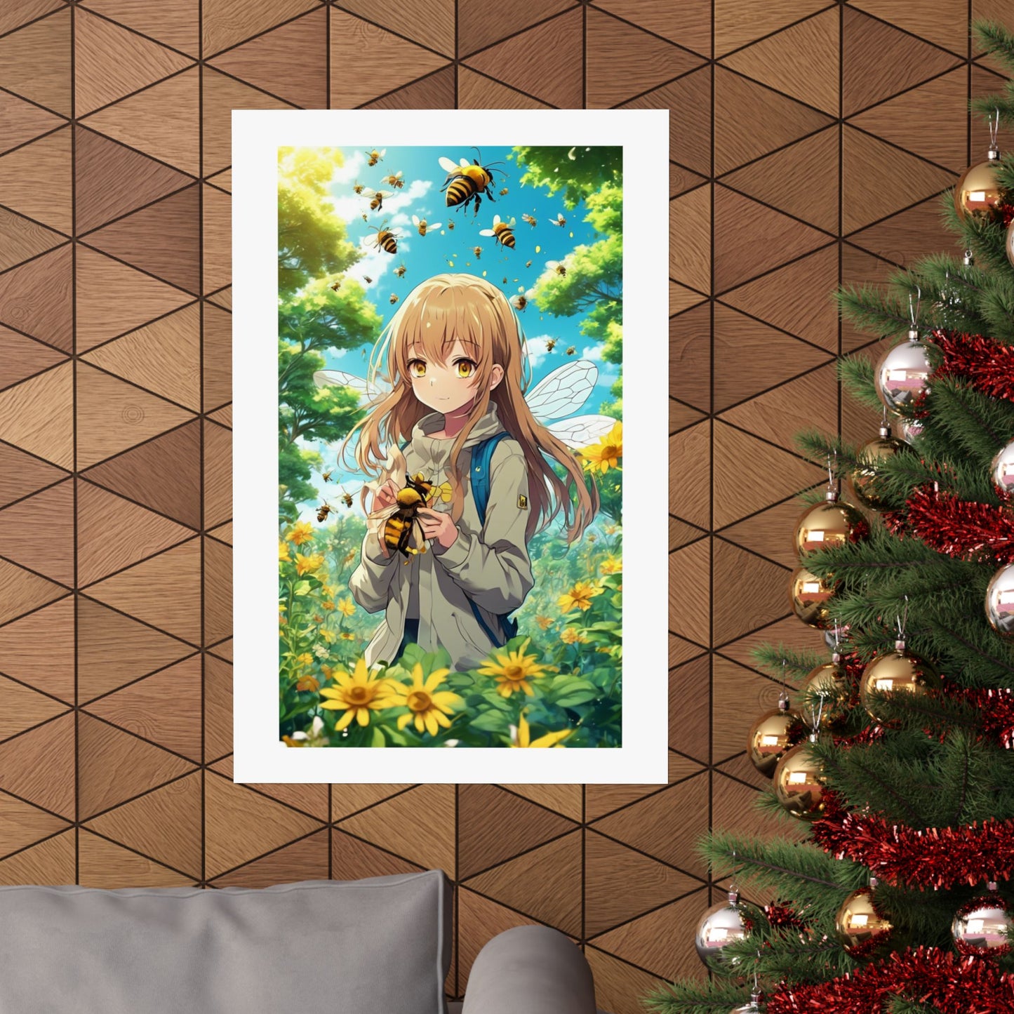 Bee Fairy Garden Anime Nature Art Poster
