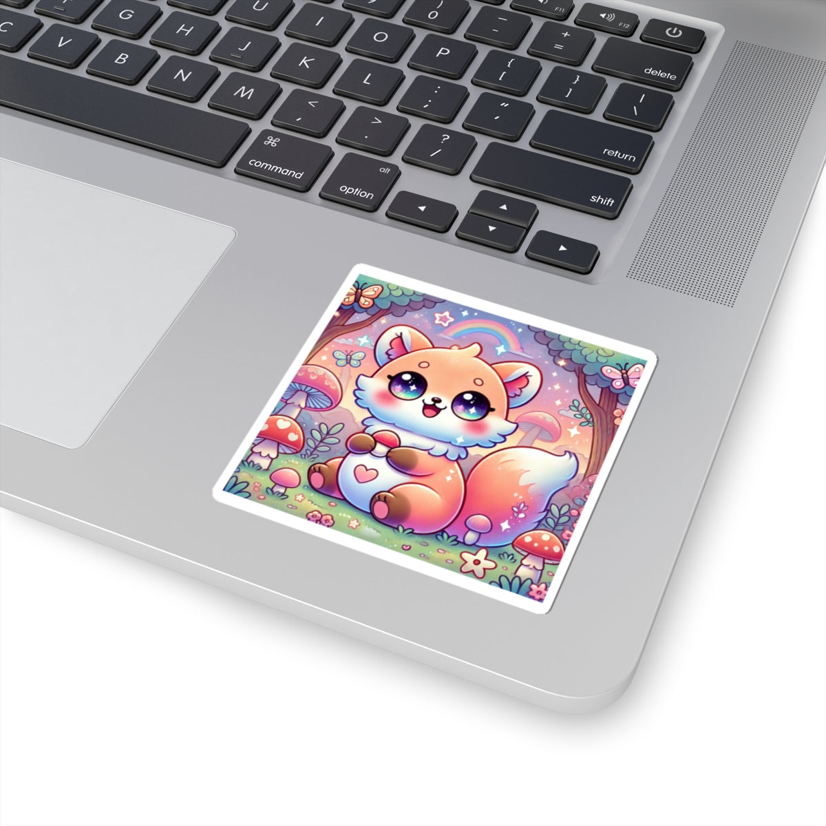 Pastel Woodland Fox Mushroom Kawaii Sticker