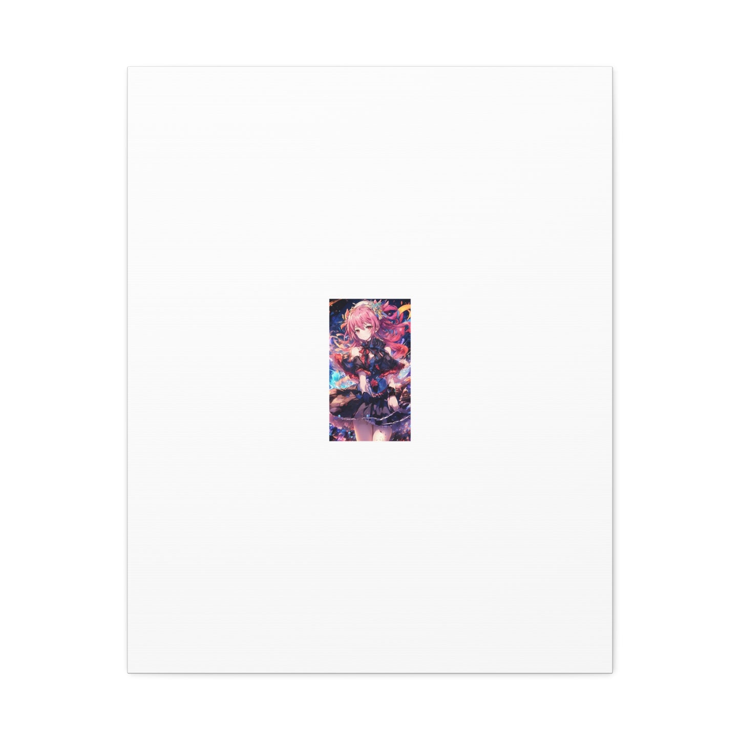 Pink Haired Fantasy Heroine Anime Portrait Canvas Wall Art