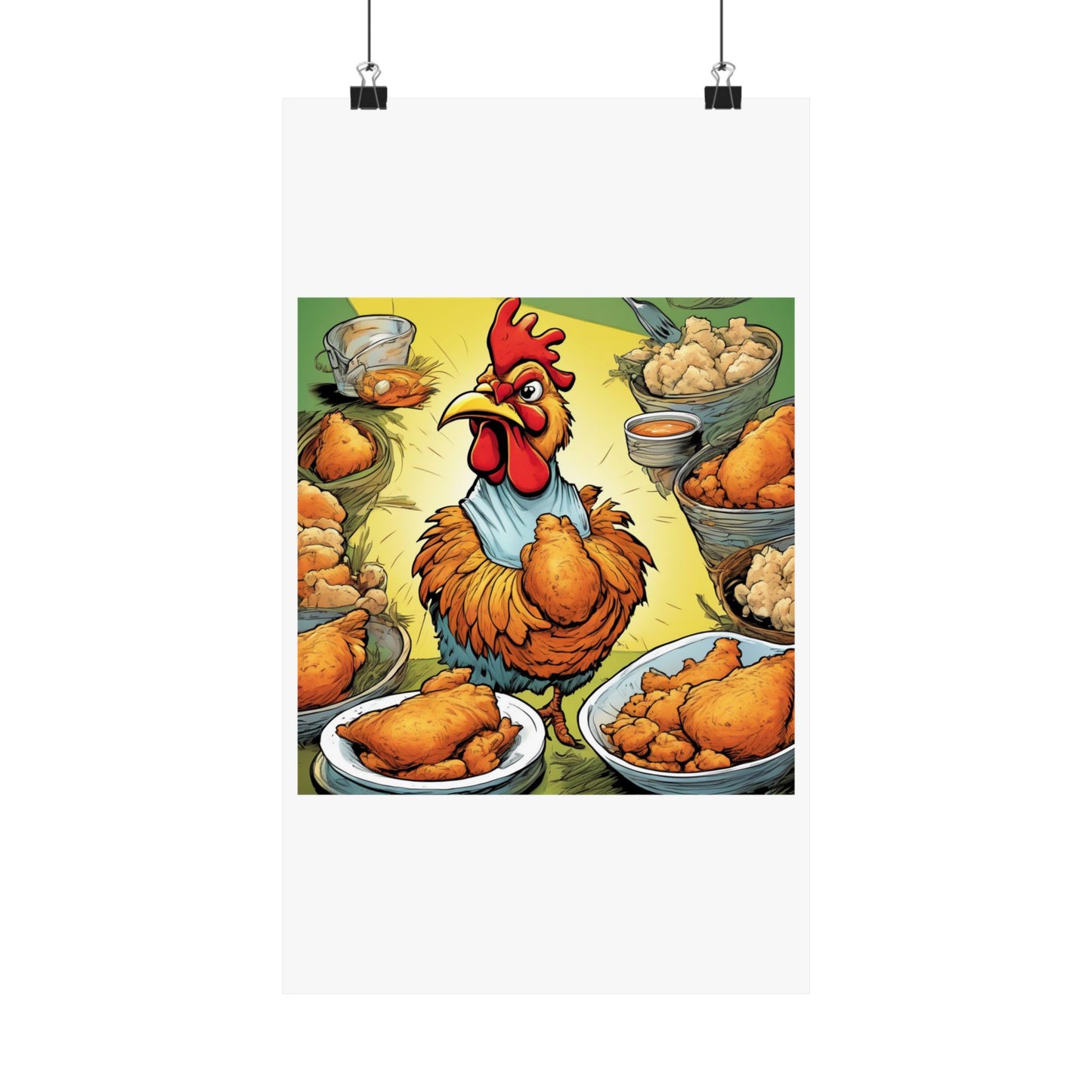Funny Chicken Fried Food Comfort Food Art Poster