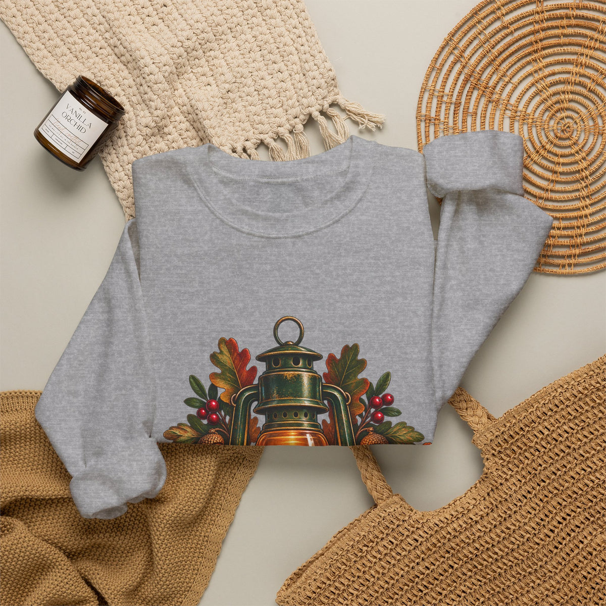 Autumn Oak Lantern and Acorns Sweatshirt