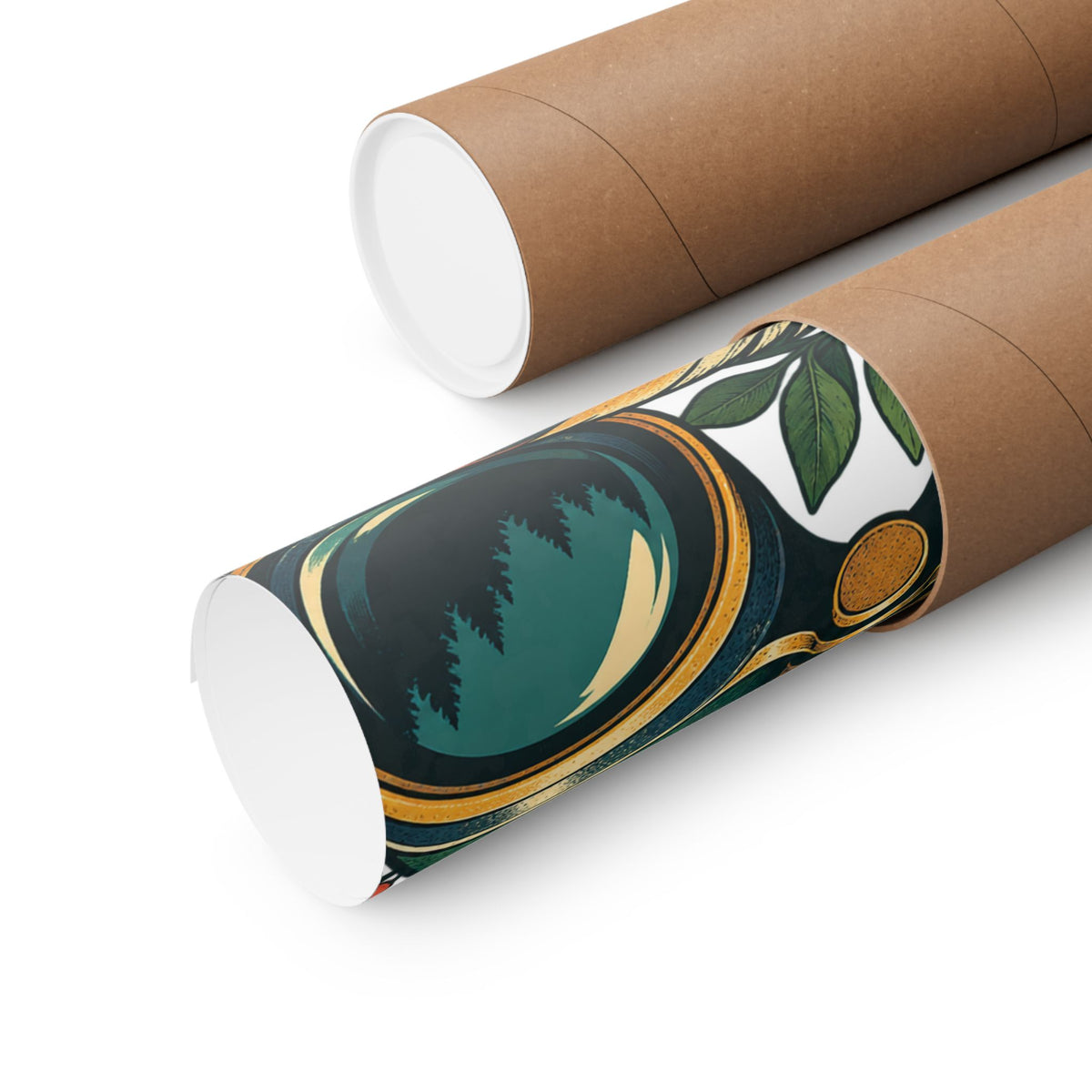 Retro Binoculars and Botanical Birdwatching Art Poster