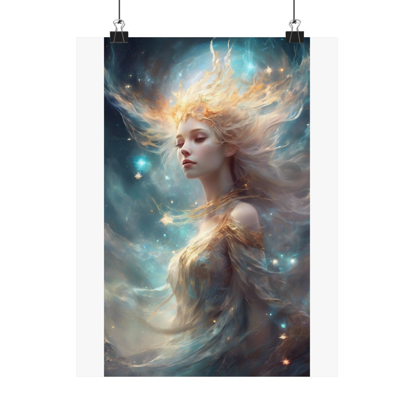 Solar Celestial Spirit Fantasy Portrait Poster