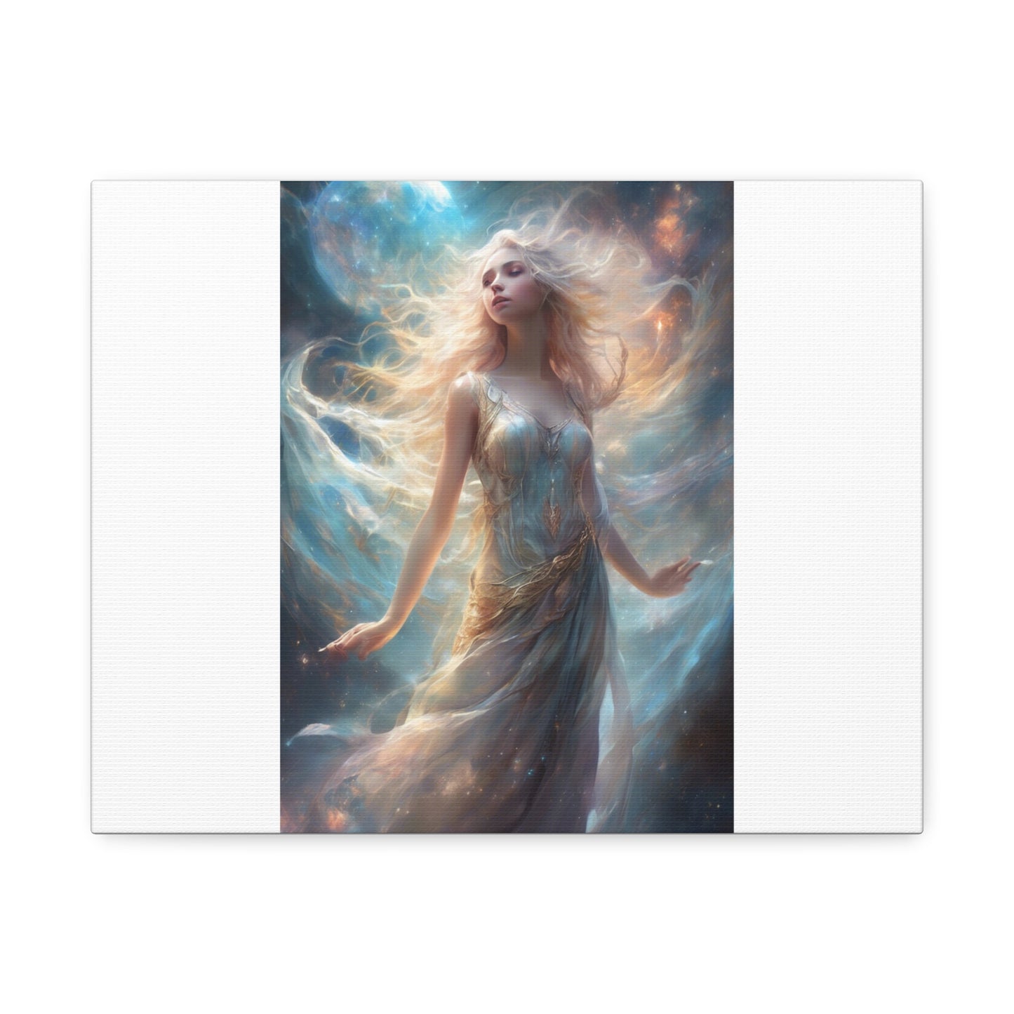 Moonlit Celestial Maiden Fantasy Portrait Canvas