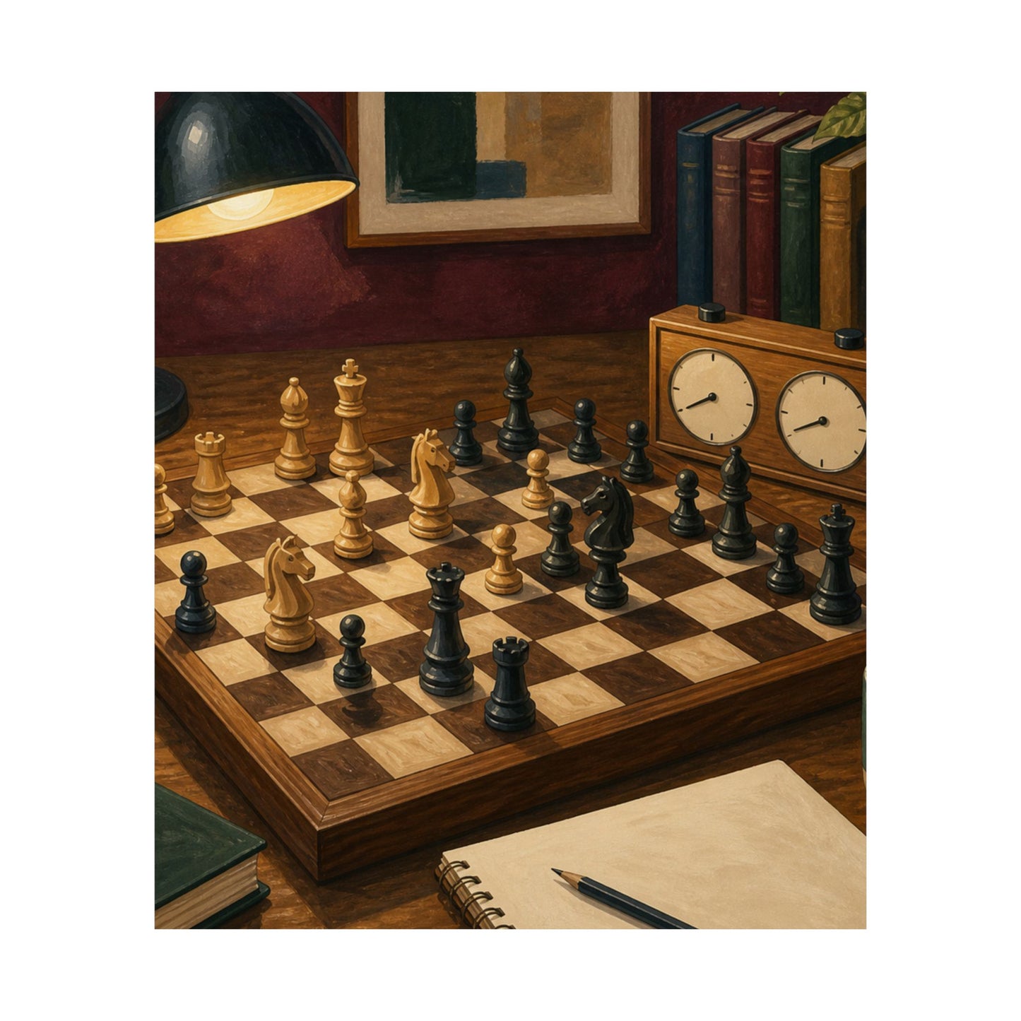 Cozy Chess Strategy Game Hobby Poster