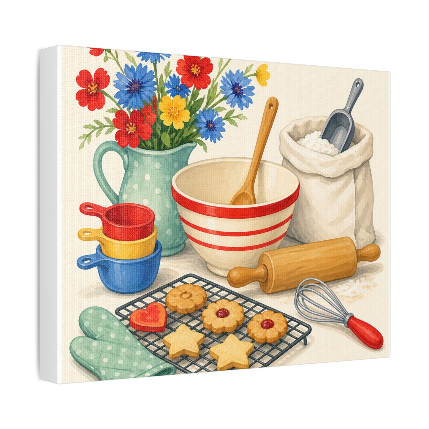 Cheerful Home Baking Hobby Canvas Art