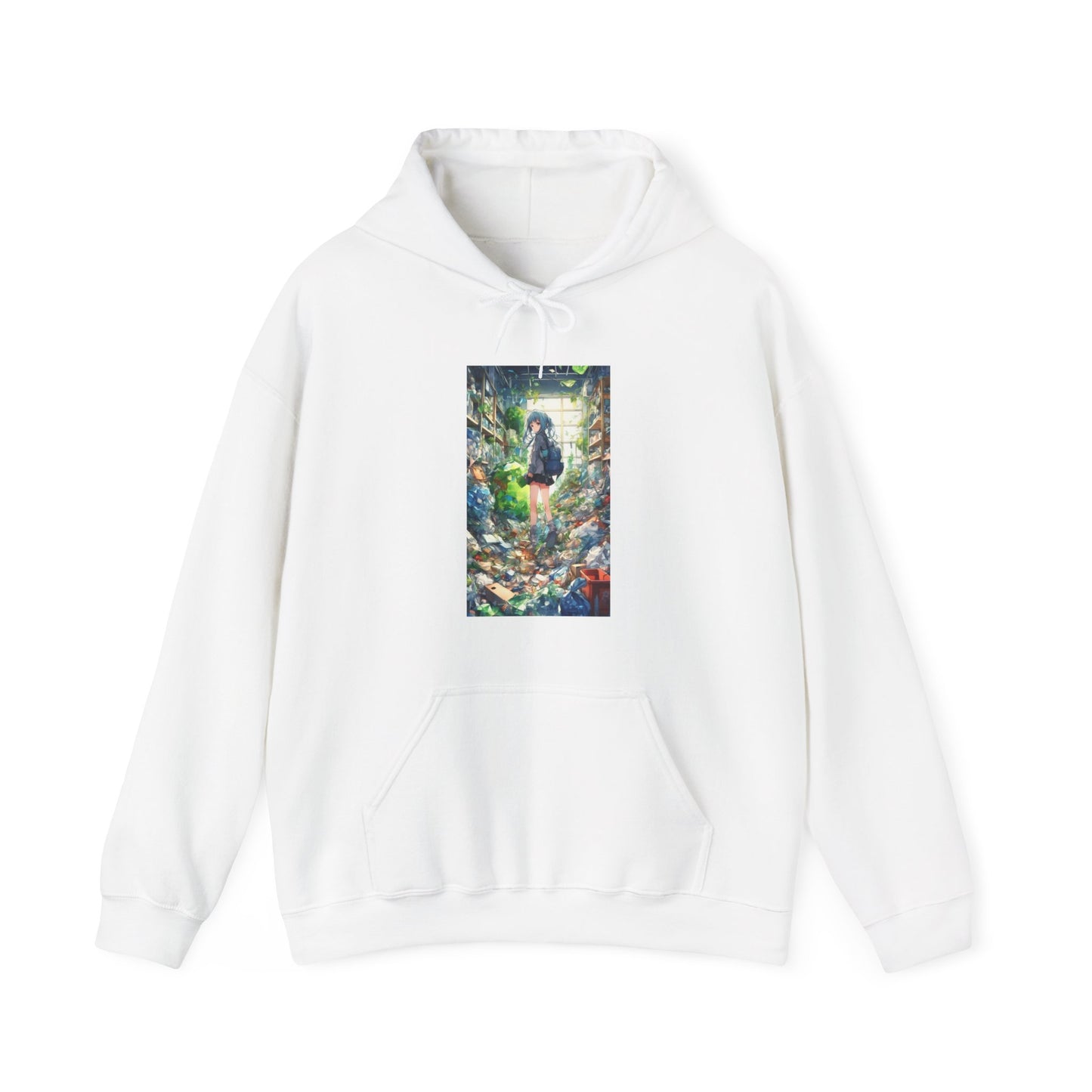 Green Recycling Alley Anime Girl Eco Graphic Hoodie