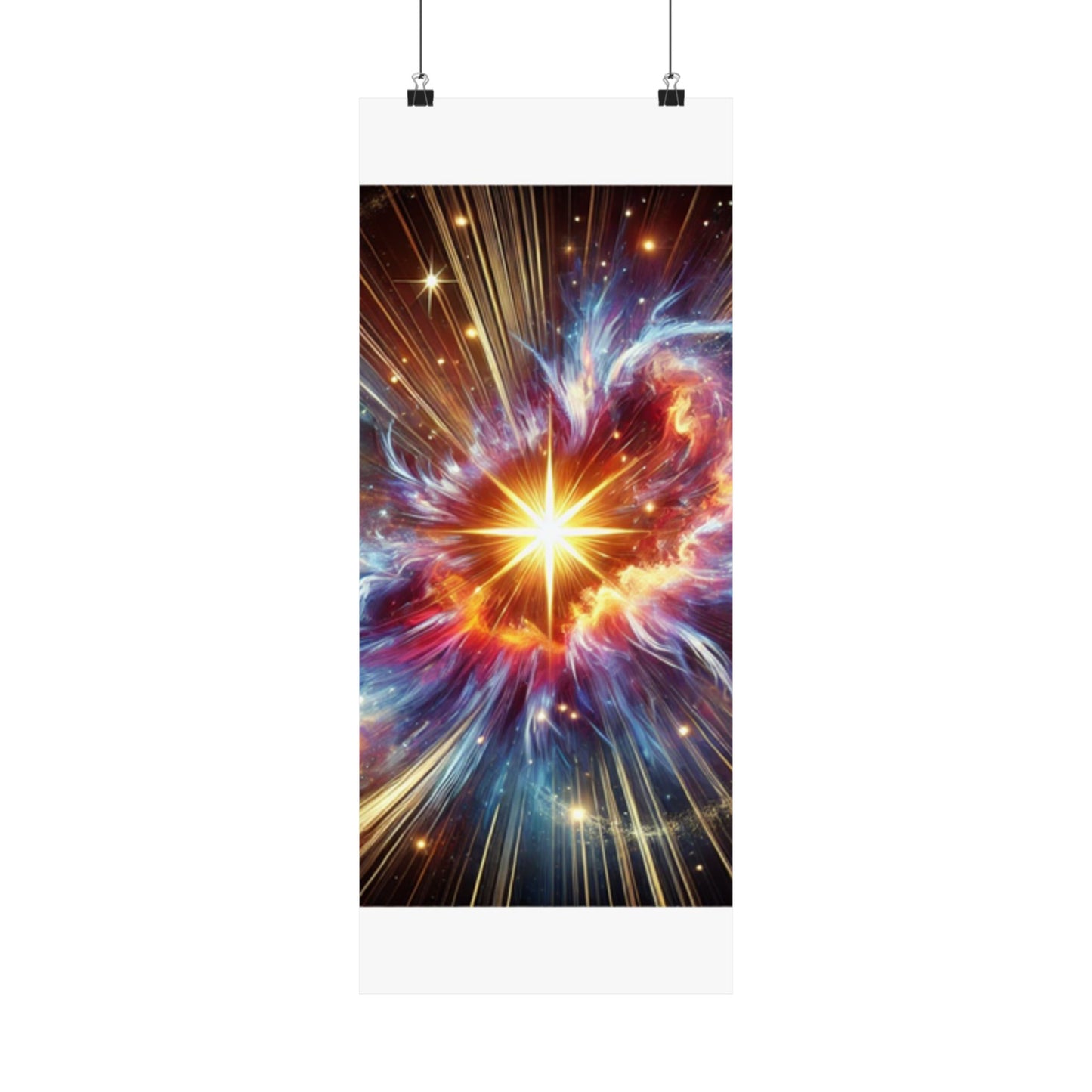 Cosmic Starburst Energy Abstract Space Poster Wall Art Decor