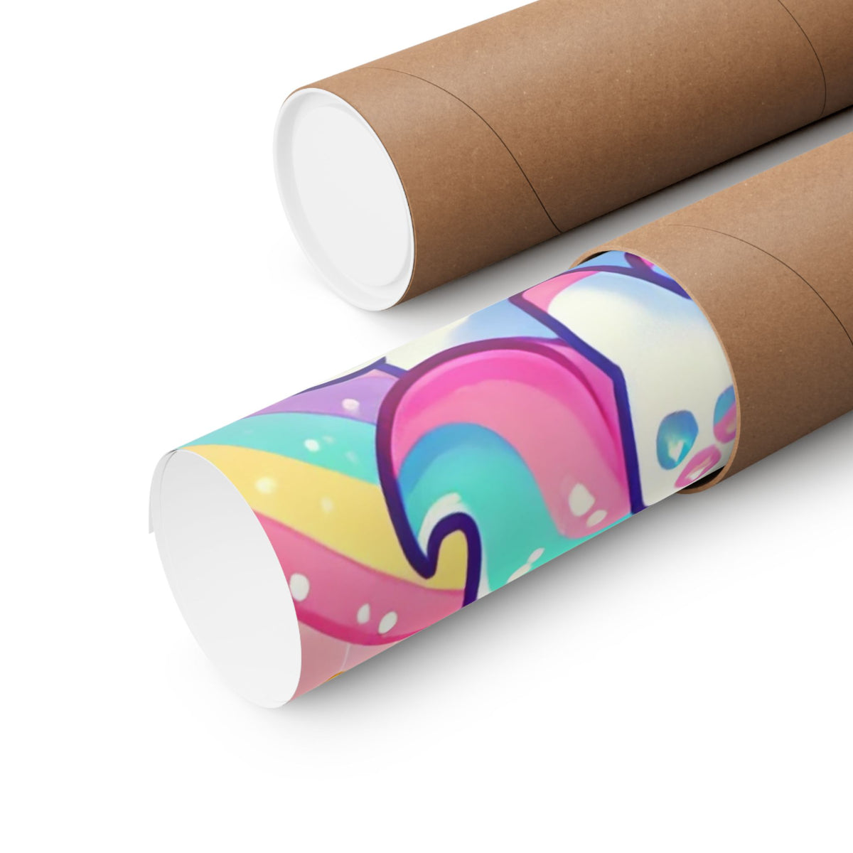 Pastel Rainbow Unicorn Cloud Kawaii Wall Art Poster