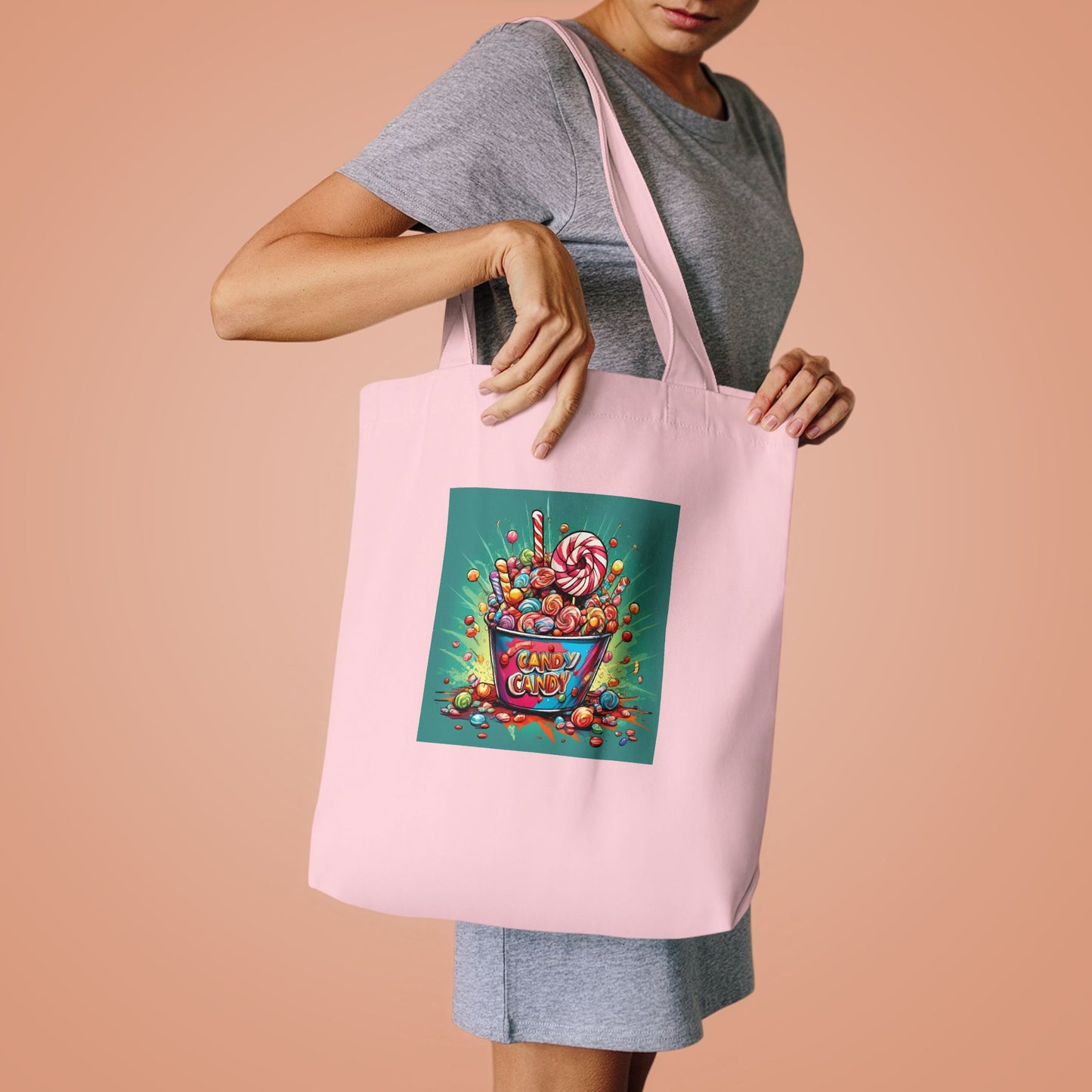 Holiday Candy Bucket Sweets Gift Art Tote Bag