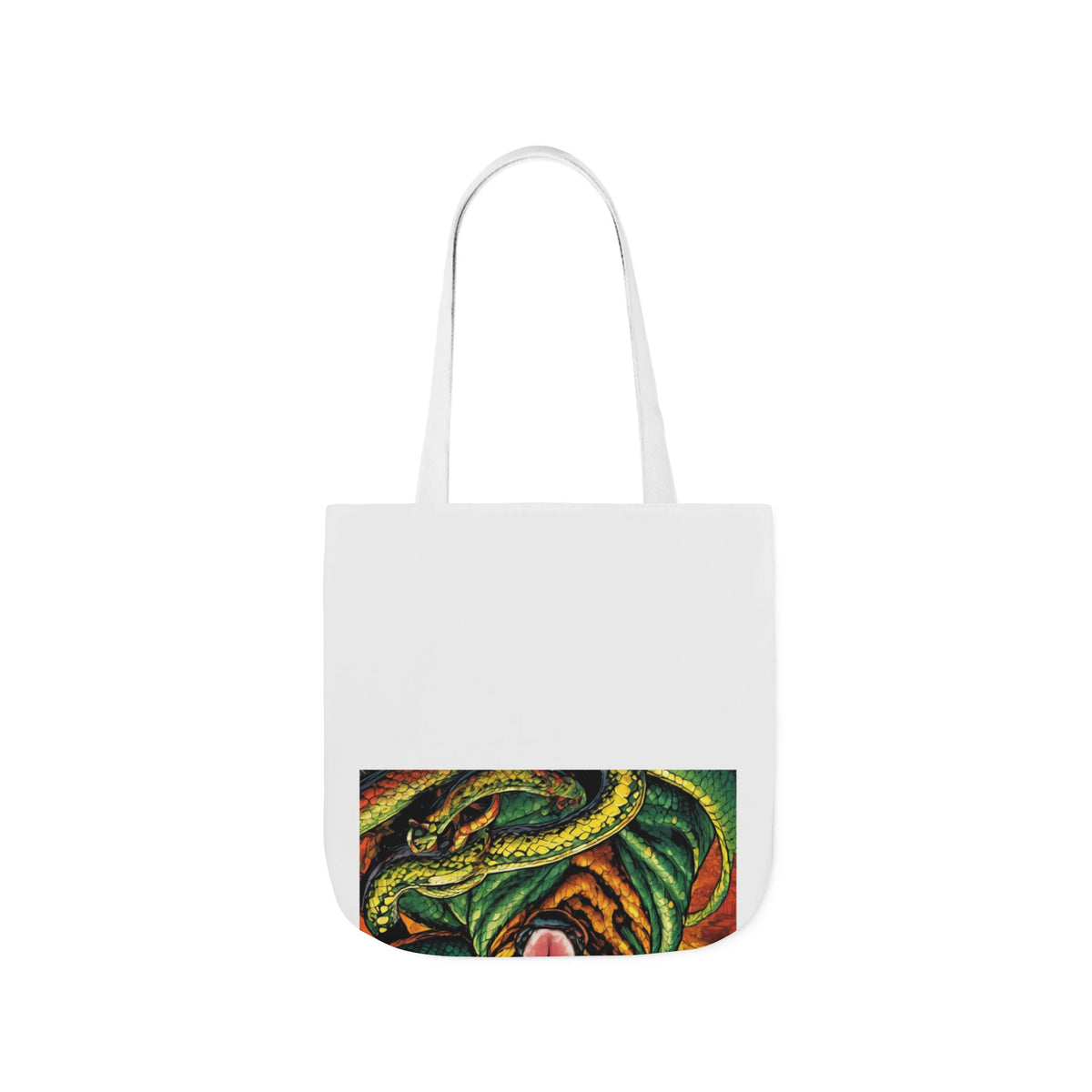 Surreal Serpent Hound Dark Fantasy Canvas Tote Bag