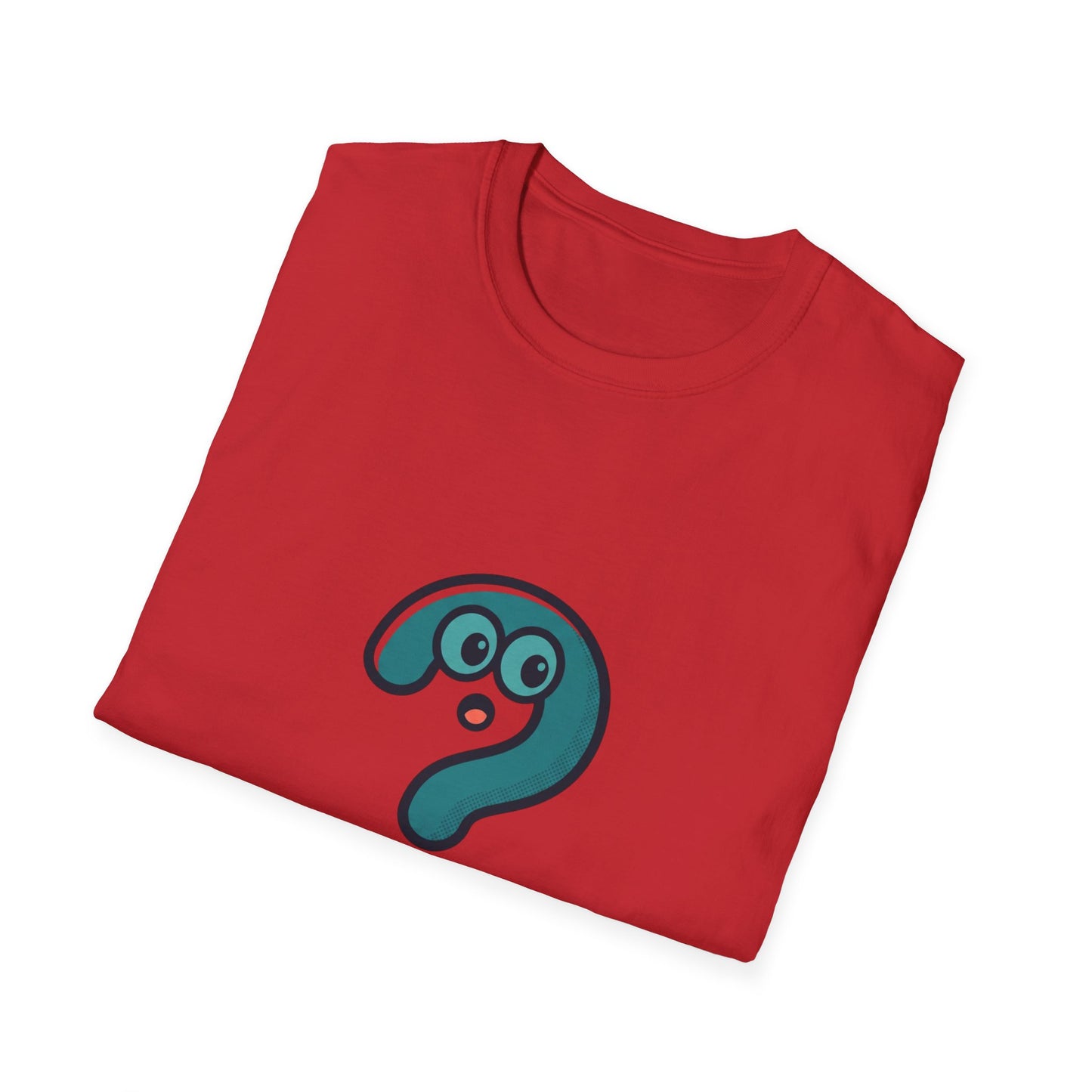 Confused Question Mark Character T-Shirt | Funny “Huh?” Cartoon Graphic Tee, Silly Expression Humor Shirt