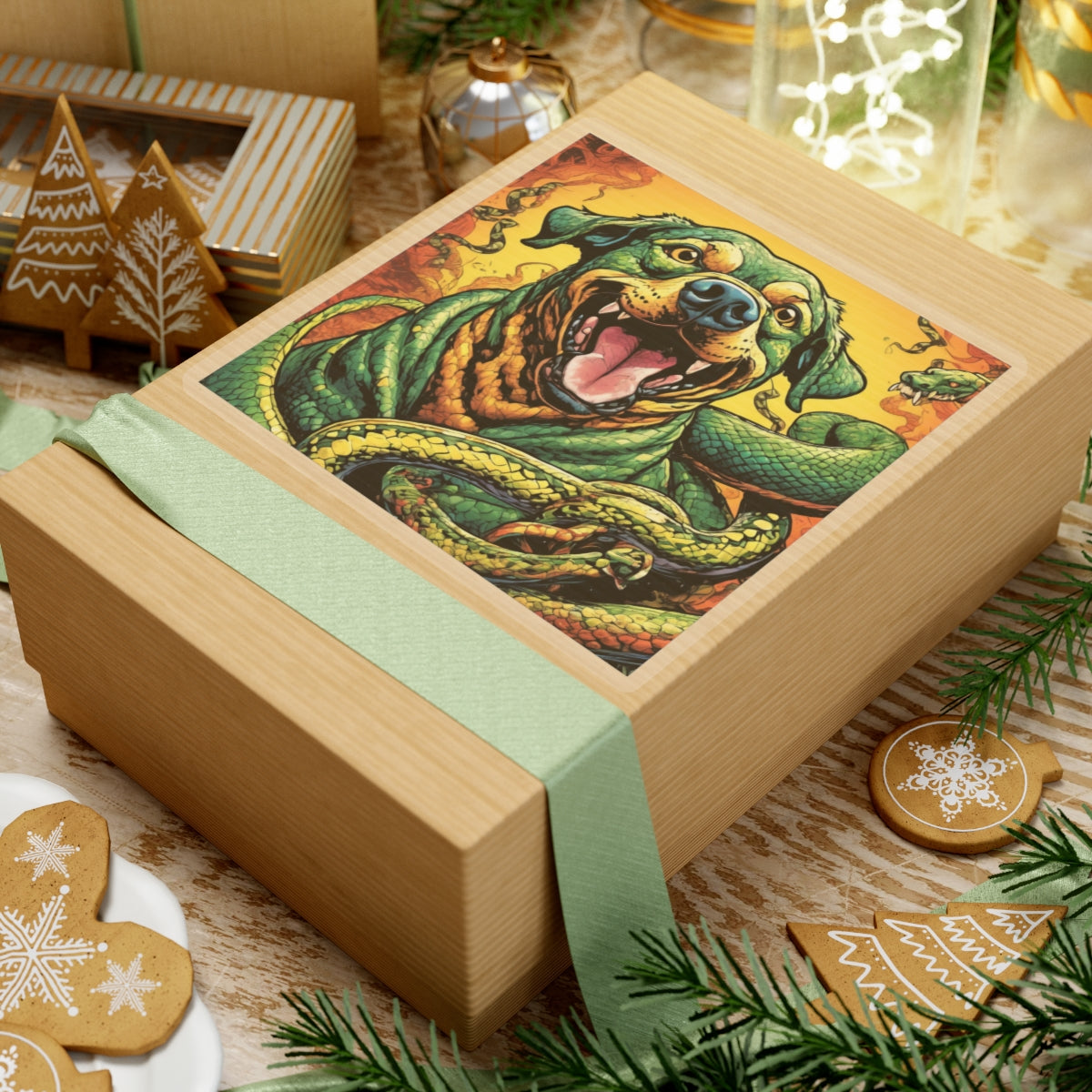 Surreal Serpent Hound Dark Fantasy Creature Sticker