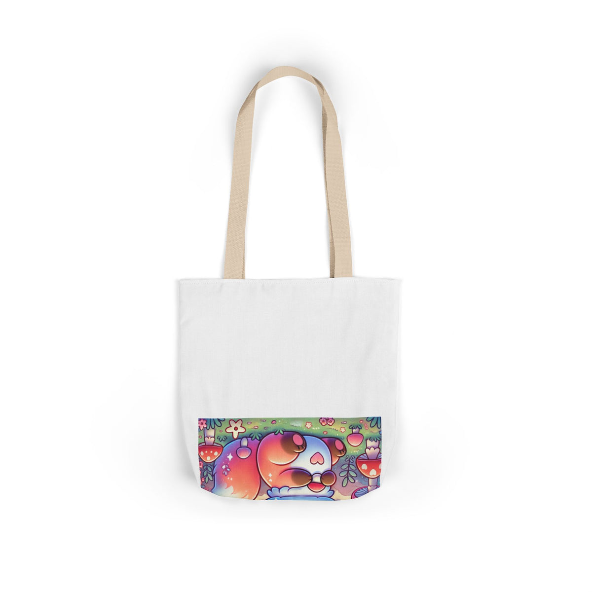 Pastel Woodland Fox Mushroom Kawaii Canvas Tote Bag