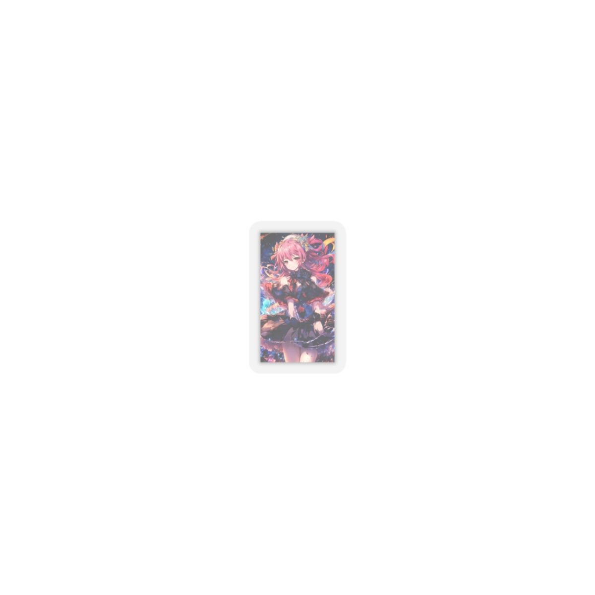 Pink Haired Fantasy Heroine Anime Portrait Sticker
