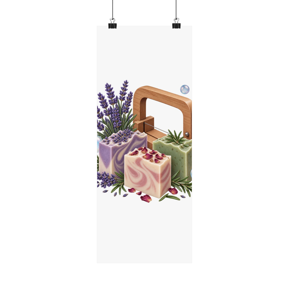 Botanical Soap Making Lavender and Herbs Poster