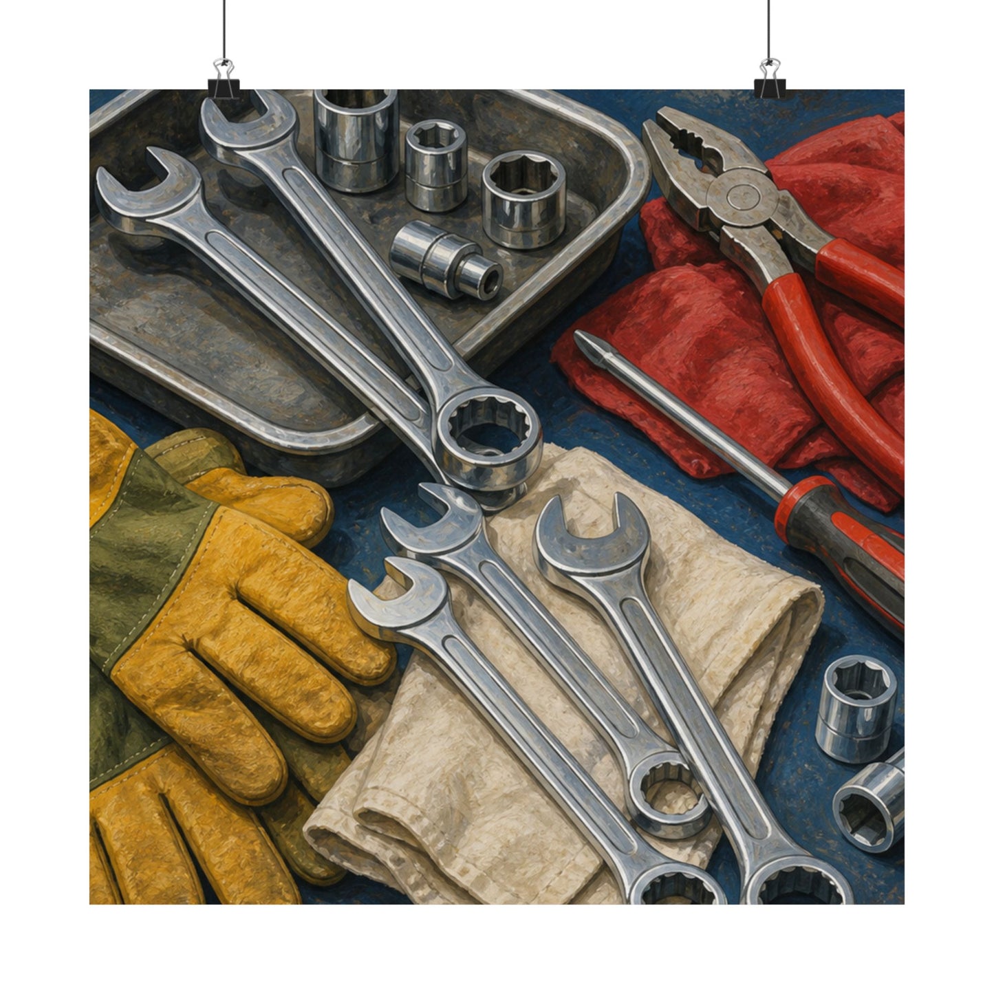 Classic Mechanic Hand Tools Art Poster