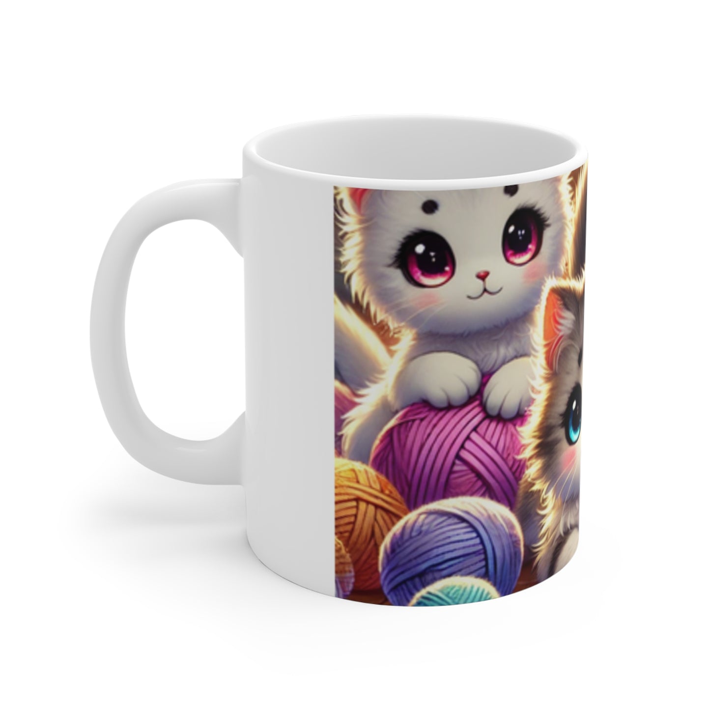 Cozy Yarn Kittens Cute Cat Lover Coffee Mug Knitting Gift
