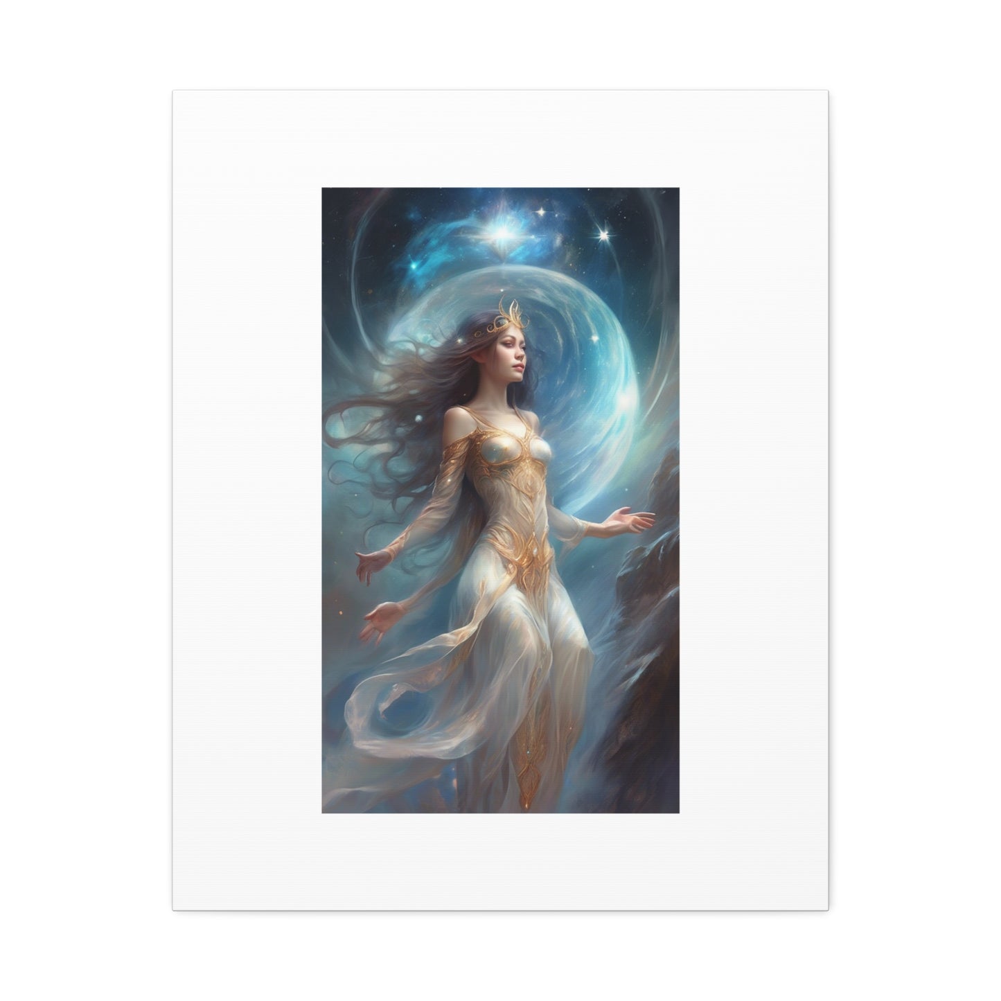Lunar Celestial Queen Fantasy Portrait Canvas