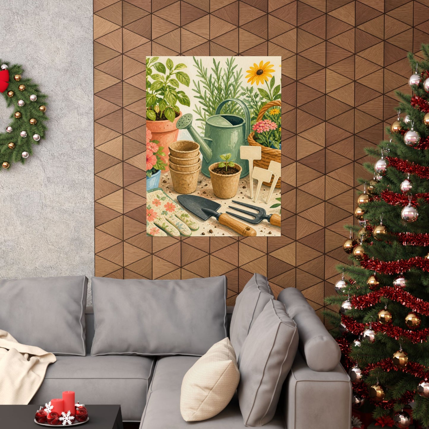 Colorful Gardening Tools and Flowers Hobby Poster