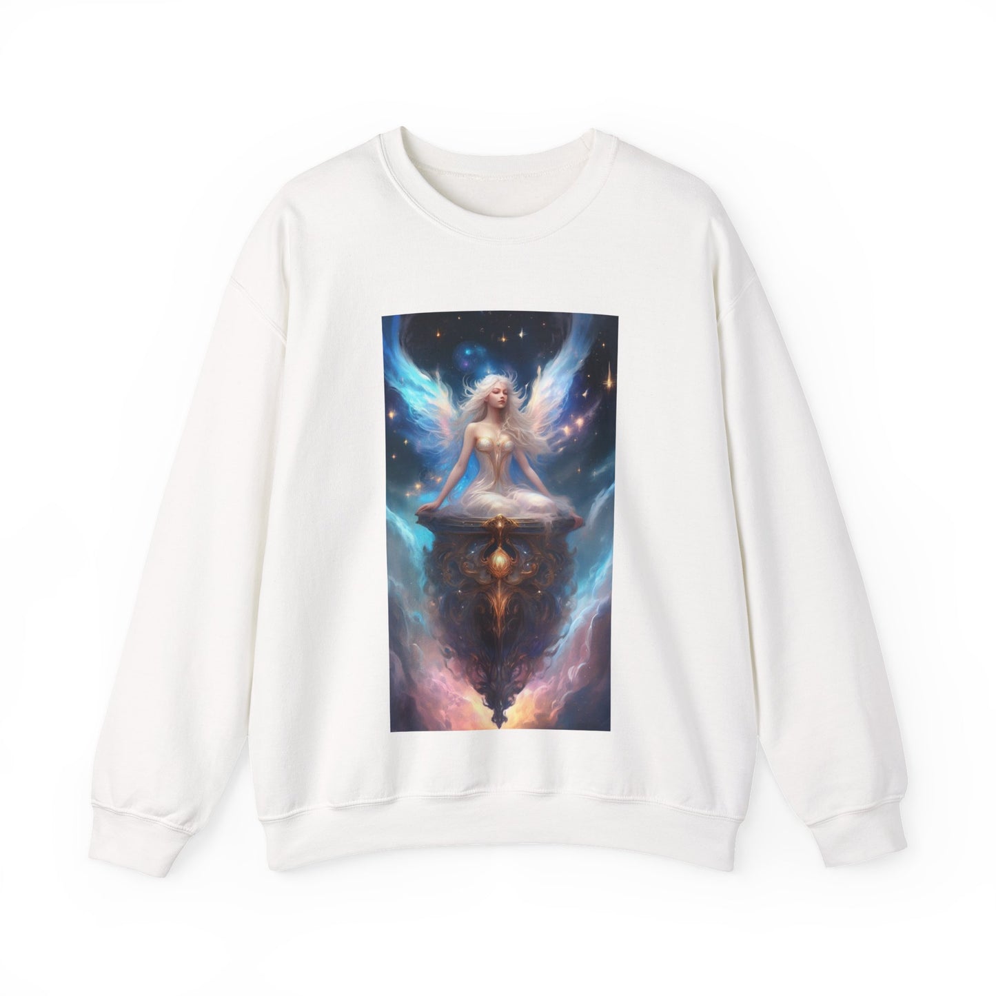 Celestial Winged Meditation Fantasy Portrait Sweatshirt