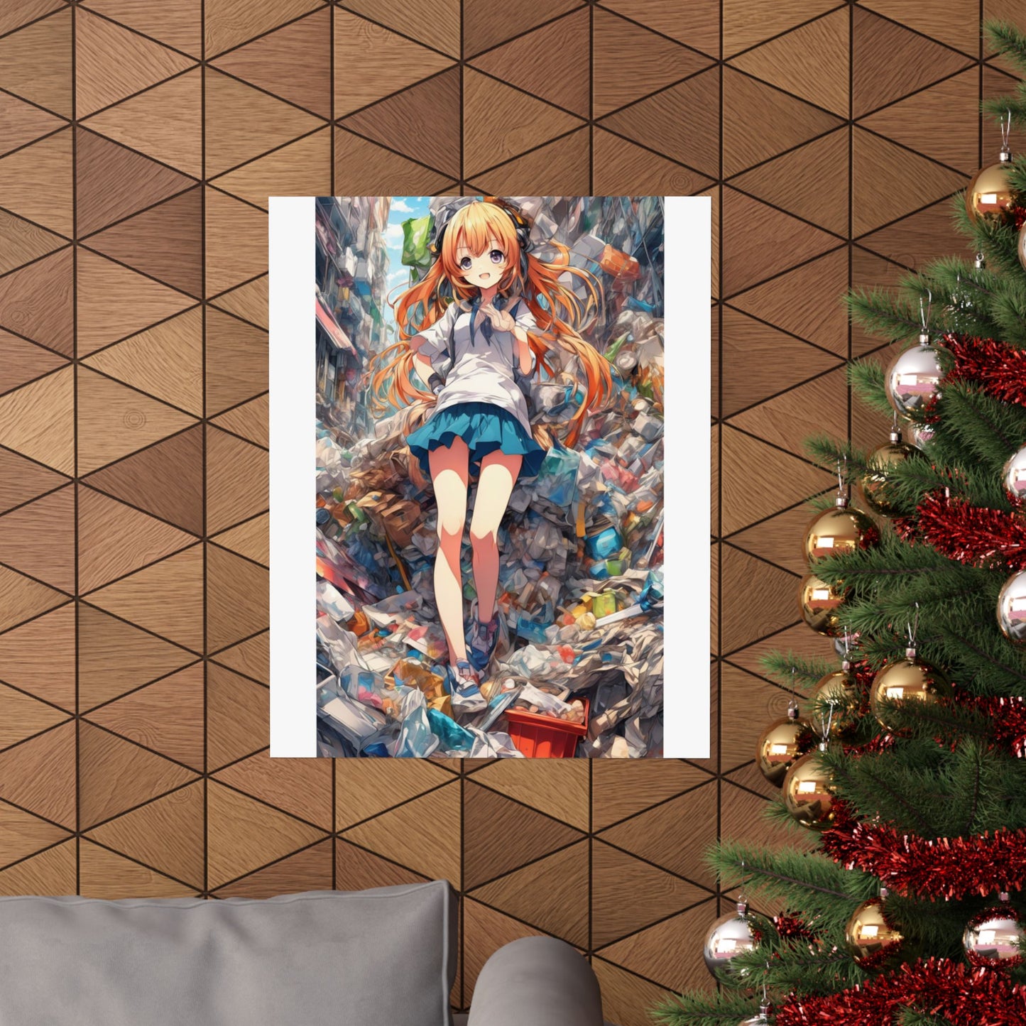 Recycling Rescue Anime Heroine Eco Street Art Poster