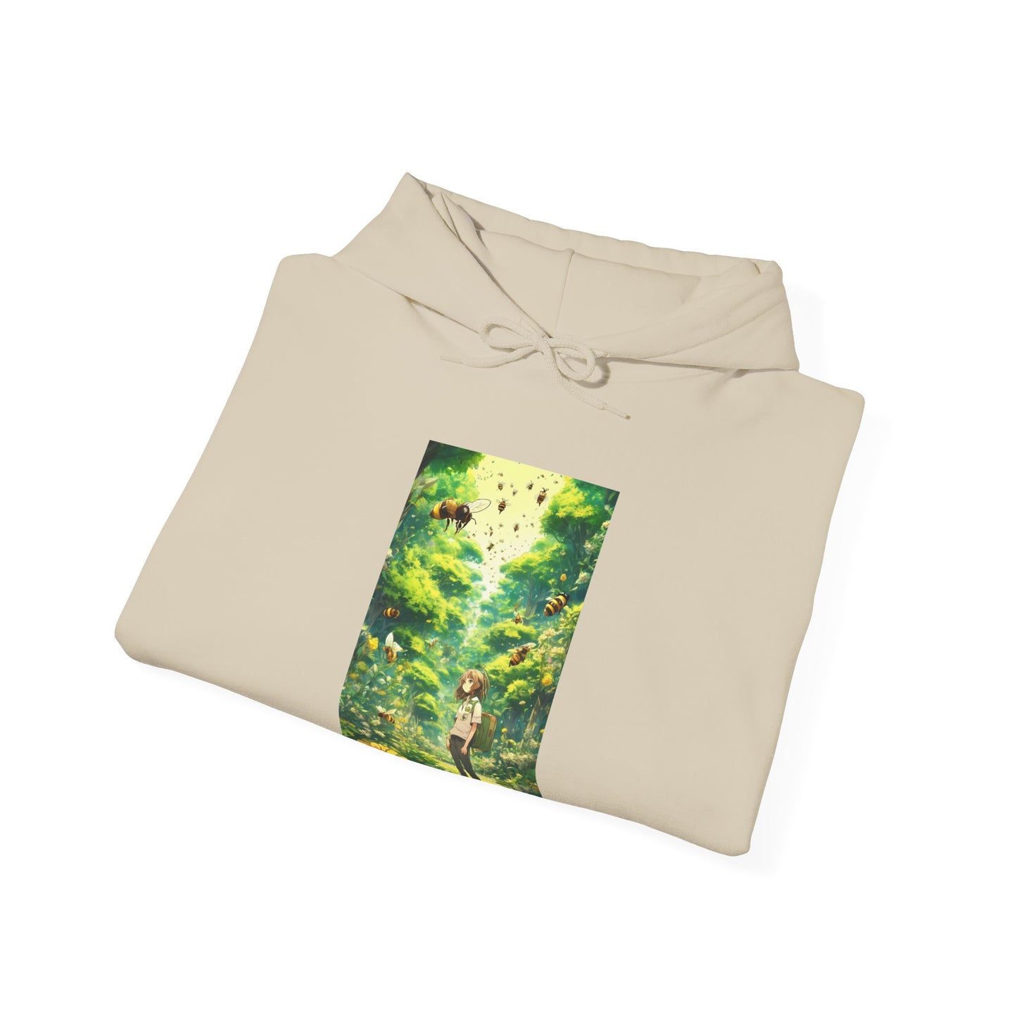 Bee Garden Explorer Anime Nature Art Hoodie